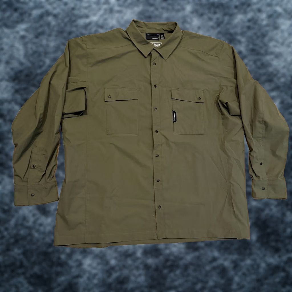 Vintage Truewerk Cloud Shirt Men 3XL Long Sleeve Button-Up Green Lightweight Pockets Breathable Solid Work Shirt Mens Big & Tall Size US XXL / EU 58 / 5 - 1 Thumbnail