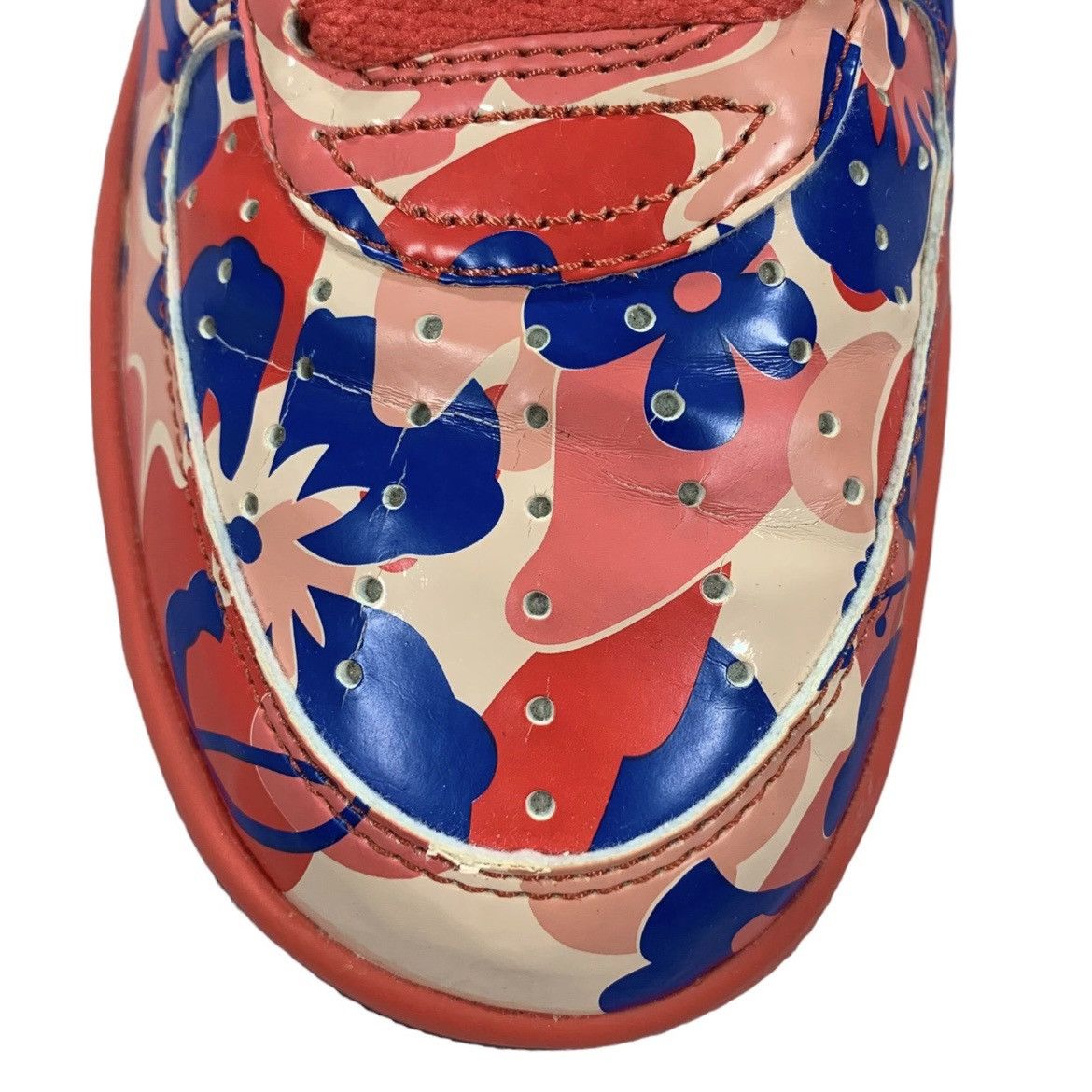 Vintage A Bathing Ape Bape Red Blue Aloha Hawaiian Sneakers