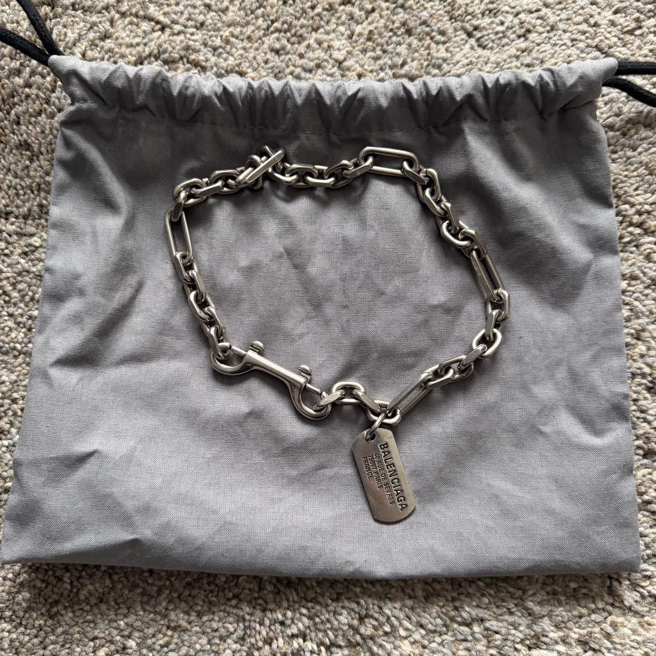 Balenciaga balenciaga dog tag clip on chain in silver Size ONE SIZE - 1 Thumbnail
