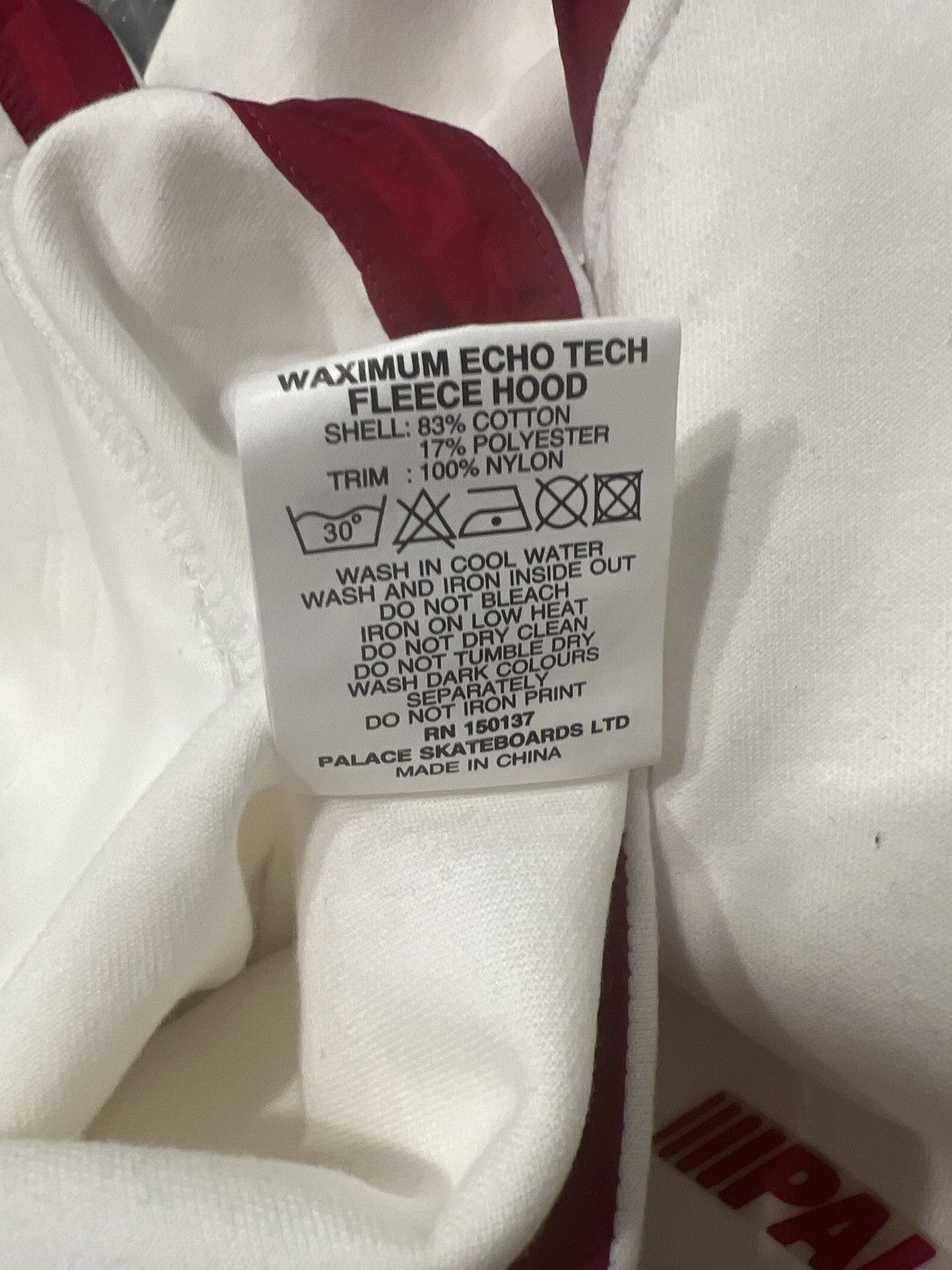 Palace Palace Waximum Echo Tech Fleece White Red Hood XL Size US XL / EU 56 / 4 - 4 Thumbnail
