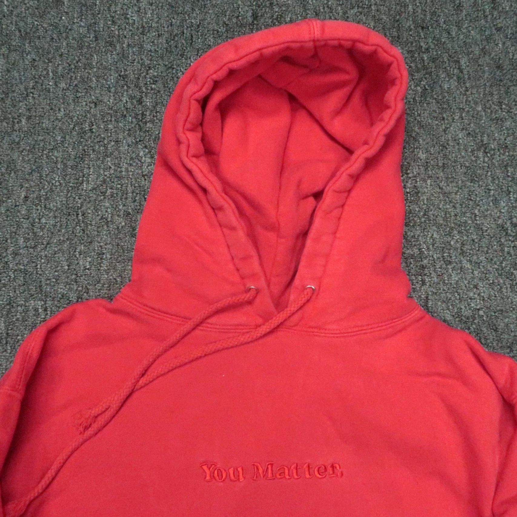 Harmony VINTAGE You Matter Hoodie Mens Medium Pullover Fleece Red Pockets Hooded 2020s Size US M / EU 48-50 / 2 - 2 Thumbnail