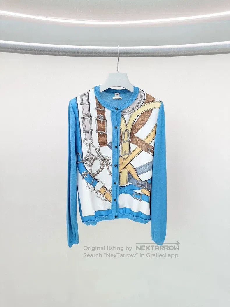 Hermes Hermes Blue silk knitted cardigan Size XS / US 0-2 / IT 36-38 - 1 Thumbnail