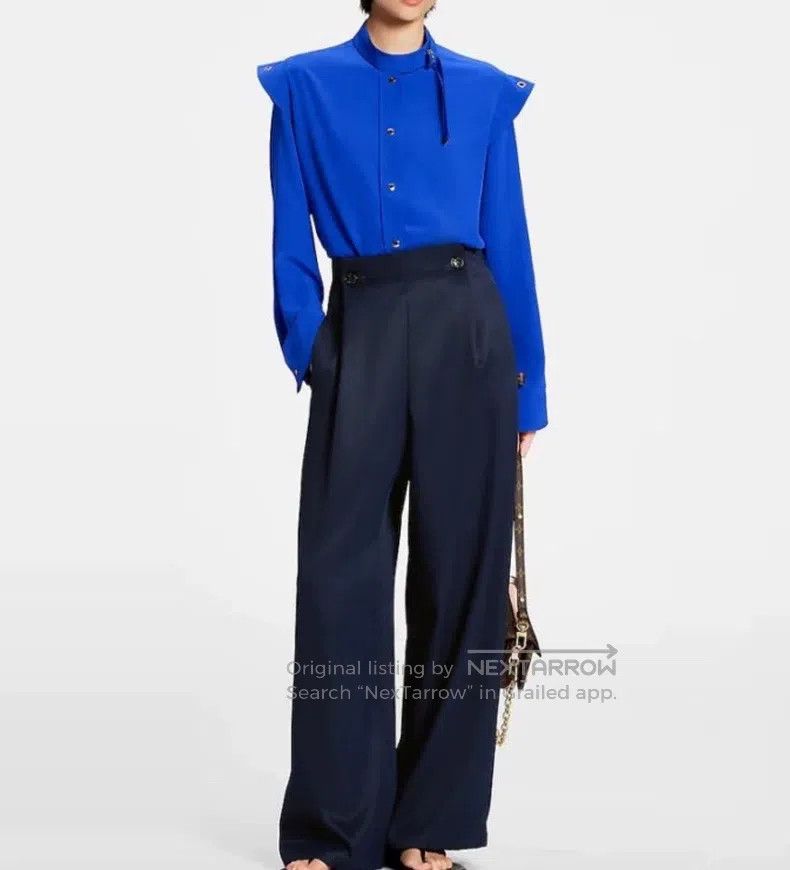 Louis Vuitton Louis Vuitton Klein Blue Silk Shirt Size XS / US 0-2 / IT 36-38 - 8 Thumbnail