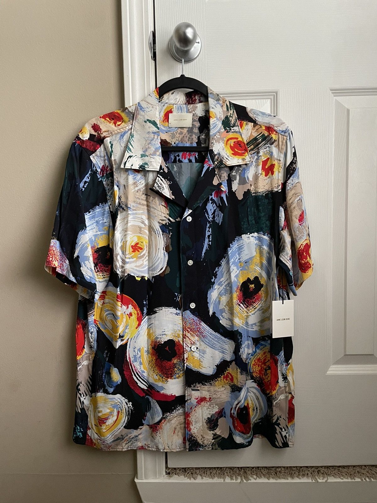 image of Aime Leon Dore Floral Camp Collar Shirt, Men's (Size Medium)