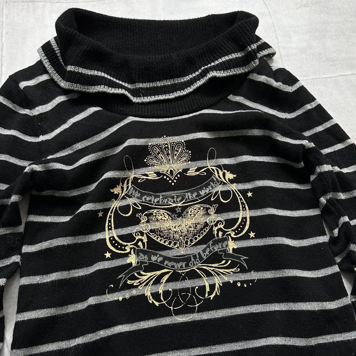 Hysteric Glamour × Undercover Japan Striped Knit Sweater High Neck Cop Copine Vibe Size M / US 6-8 / IT 42-44 - 3 Thumbnail