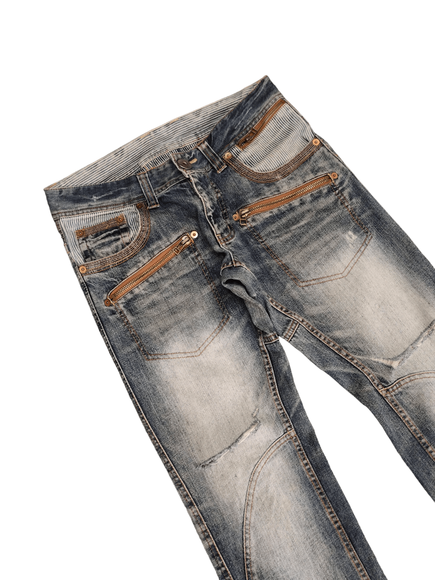 Comme des Garcons × Undercover Made In Heaven Distress Spiral Cut Denim Jean Y2k Streetwear Size US 33 - 6 Thumbnail