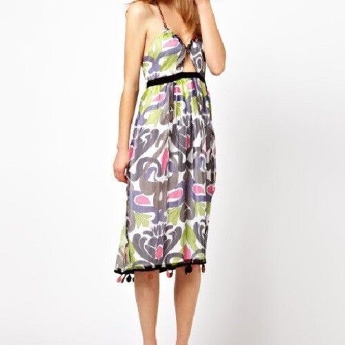 Missoni M Missoni Chiffon Halter Dress with Crochet Pom Poms $861 Size M / US 6-8 / IT 42-44 - 3 Thumbnail