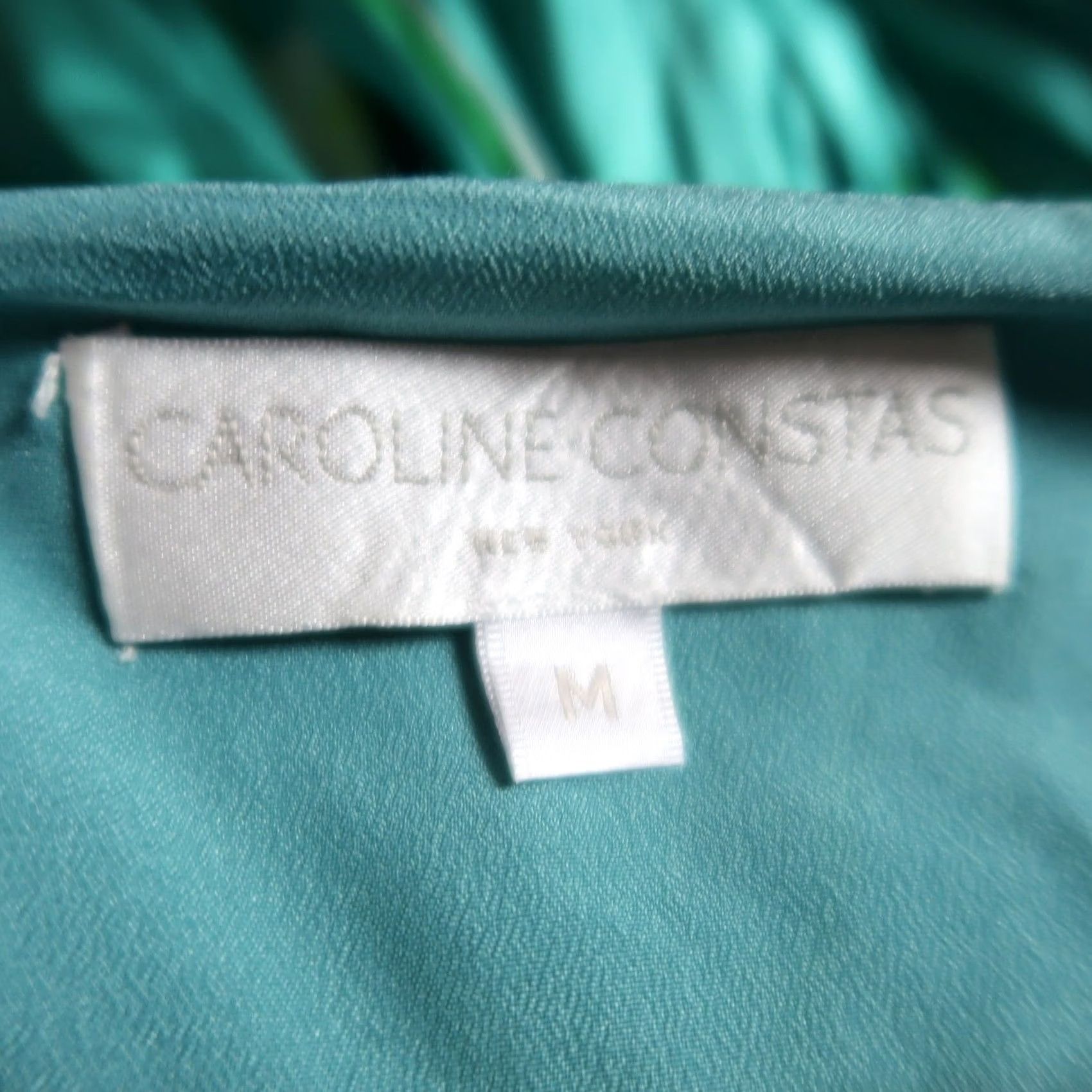 CAROLINE CONSTAS Caroline Constas Nadine Tank Top Teal Green Floral Silk Medium Bohemian Womens Tank Top Size M / US 6-8 / IT 42-44 - 6 Thumbnail