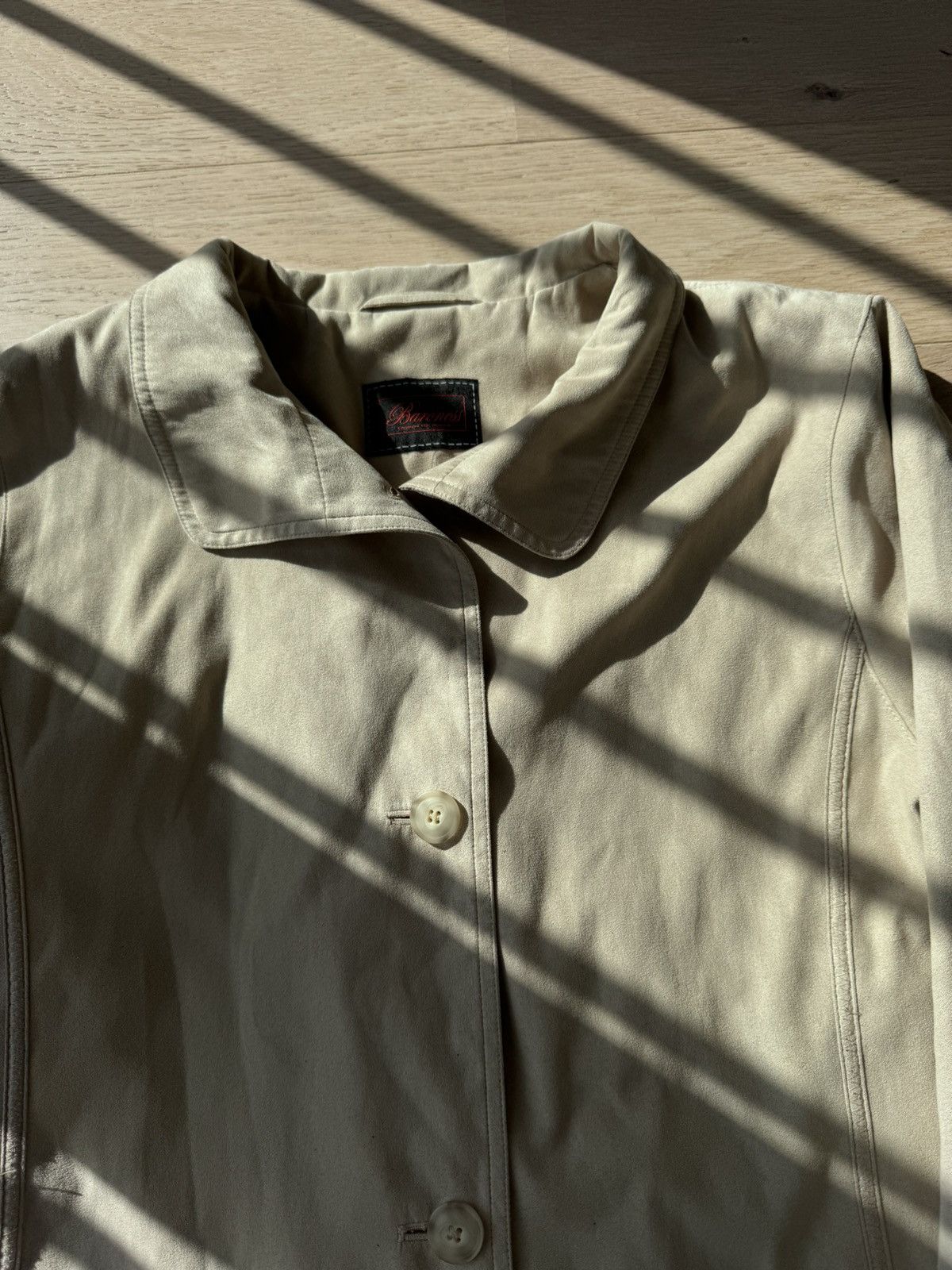 Vintage Suede beige coat for layering Size L / US 10 / IT 46 - 9 Thumbnail