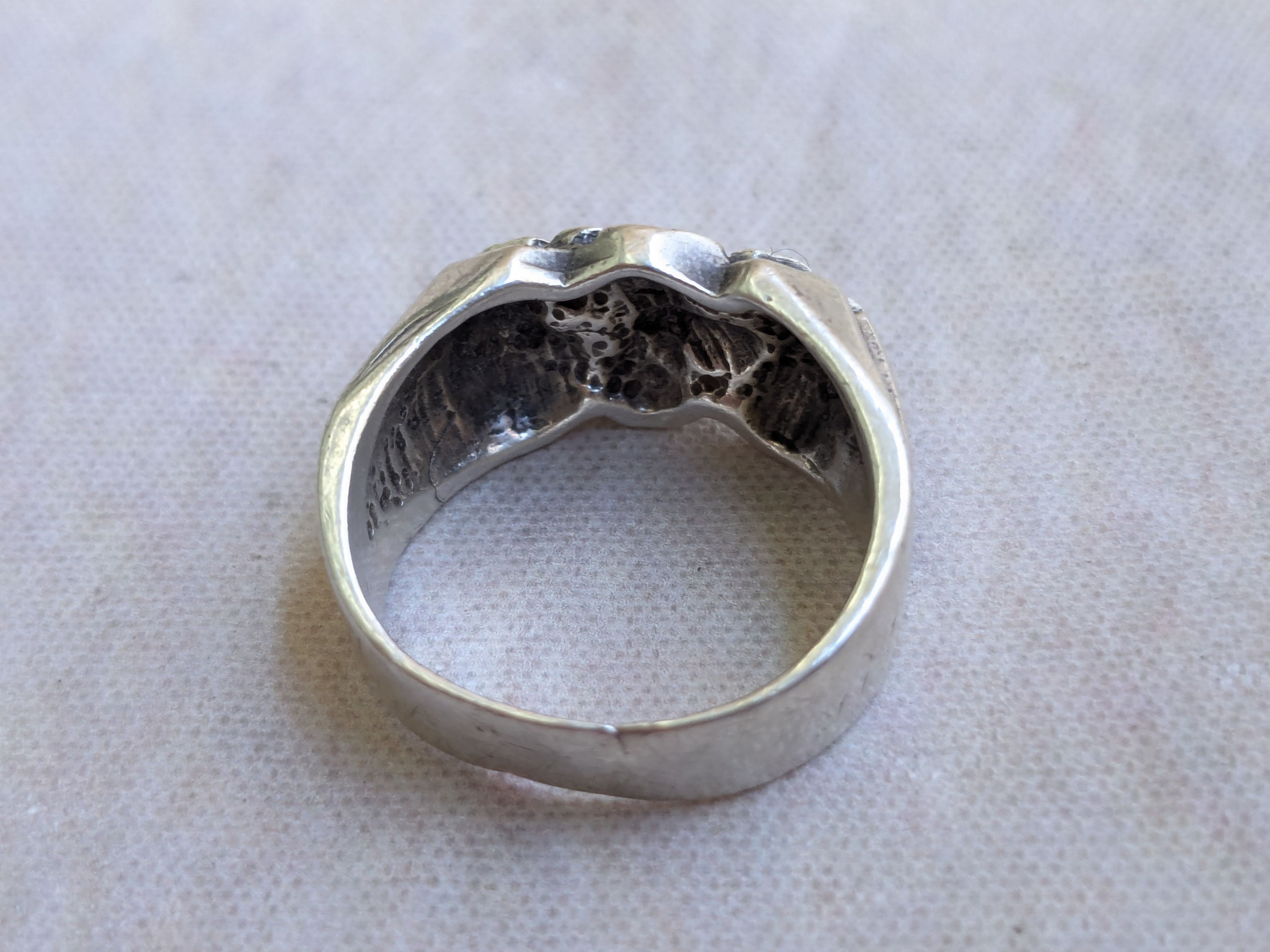 Jewelry Vintage Sterling Silver Nugget Ring 9 Brutalist Size ONE SIZE - 11 Thumbnail