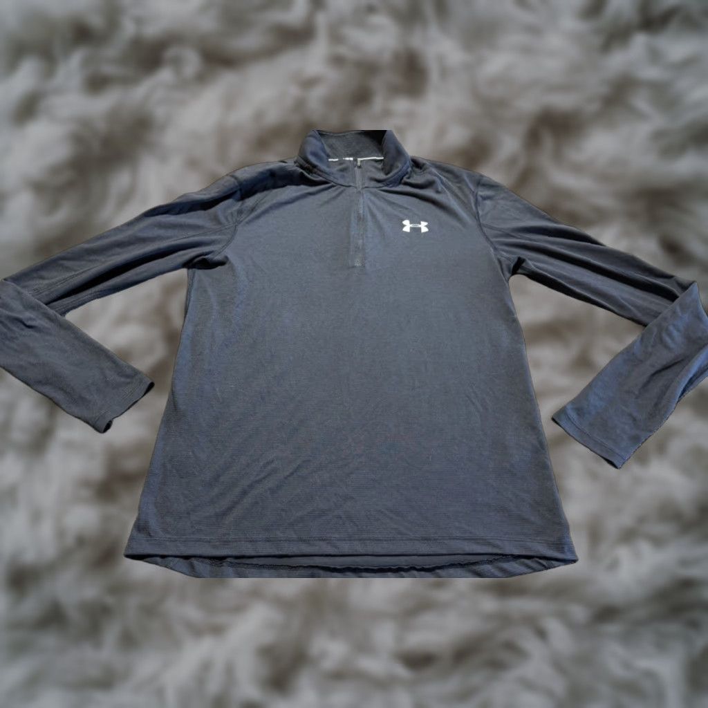 Under Armour Under Armour Mens Running Lightweight Shirt M Black Long Sleeve Zip Thumb Hole Size US M / EU 48-50 / 2 - 1 Thumbnail