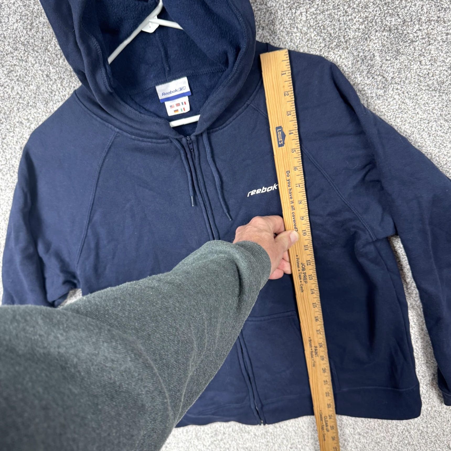 Reebok Reebok Hoodie XL Navy Blue Full Zip Pockets Hooded Fleece Y2K Mens Size US XL / EU 56 / 4 - 2 Thumbnail