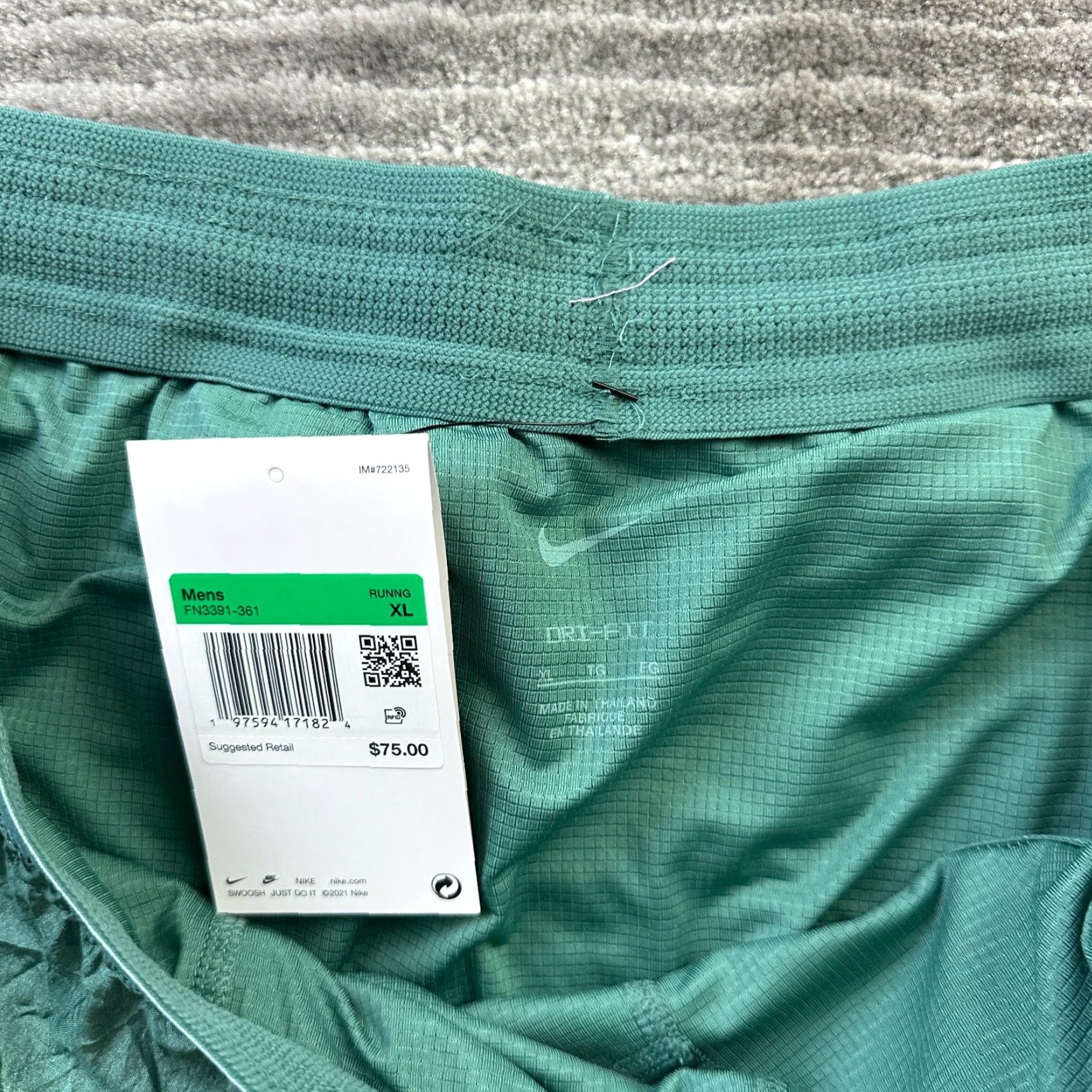 Nike Nike Shorts Mens XL Green 5" Running Division Flex Brief Lined Hybrid Drawstring Pockets Size US 36 / EU 52 - 6 Thumbnail