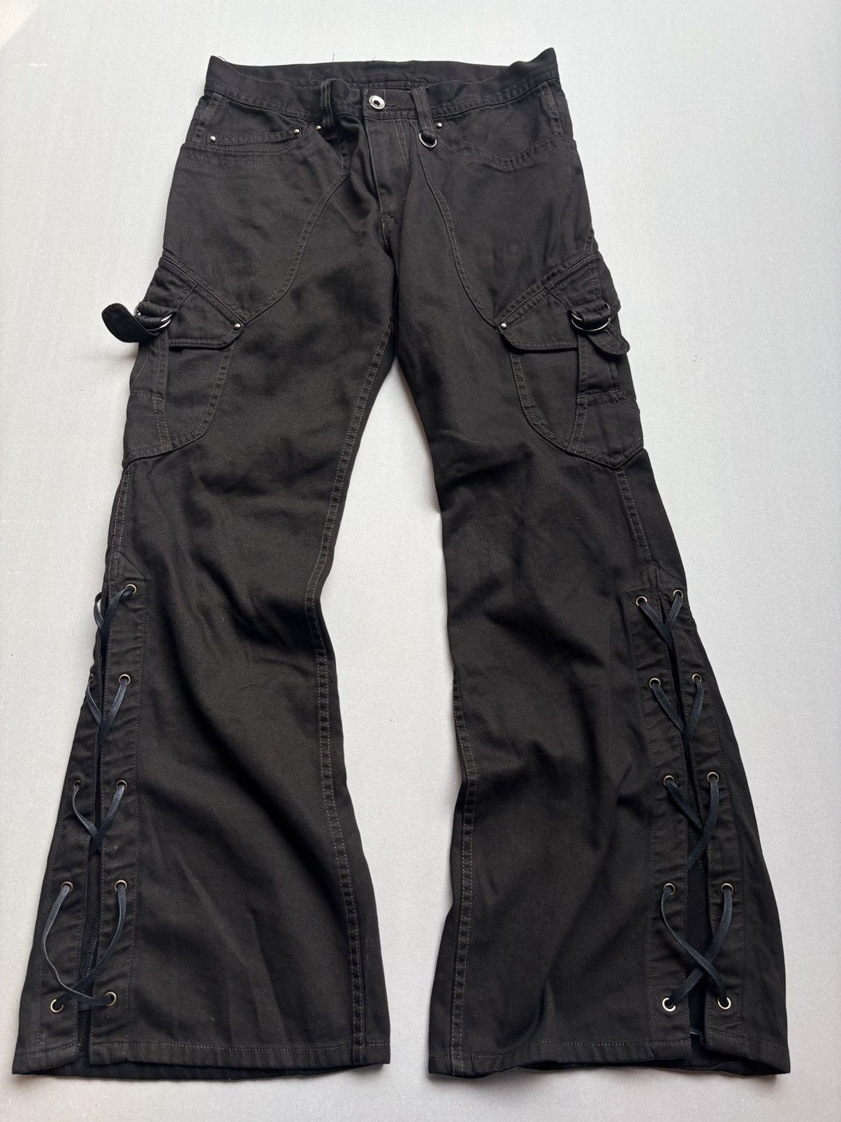 Japanese Brand Hideaways Lace up flare jeans Size US 29 - 1 Thumbnail