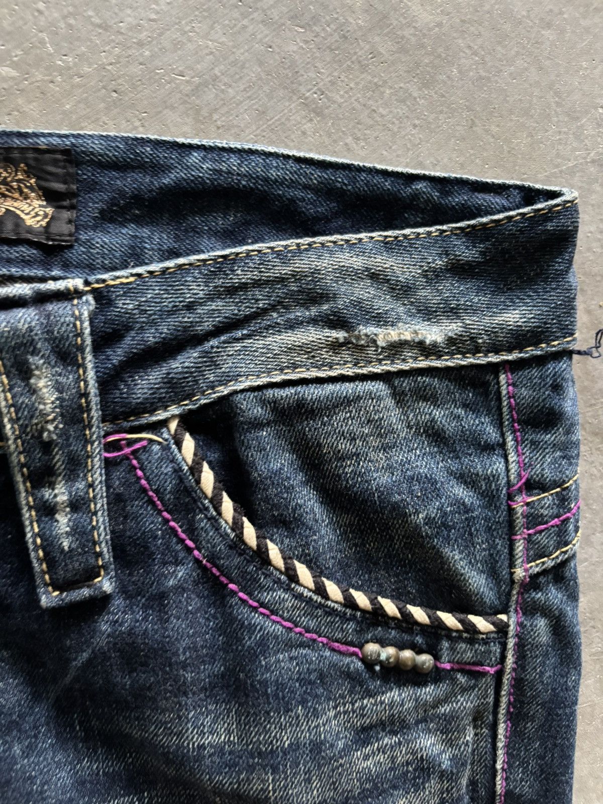 If Six Was Nine RED PEPPER JEANS leopard fur backpocket wing punk grunge Size US 32 / EU 48 - 12 Thumbnail