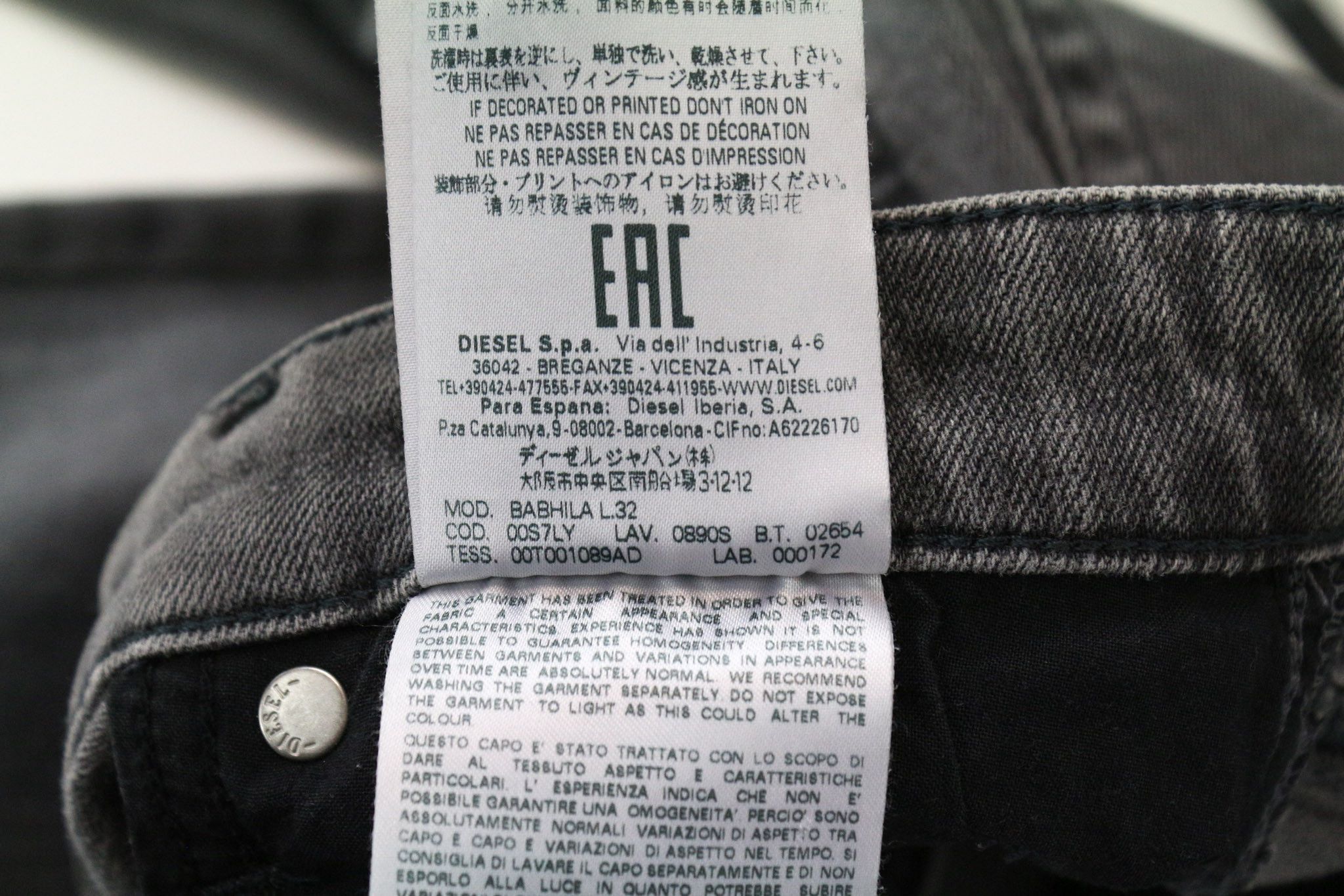 Diesel BABHILA 0890S W23/L32 Grey Girls Jeans 71004 Size 23" - 9 Thumbnail