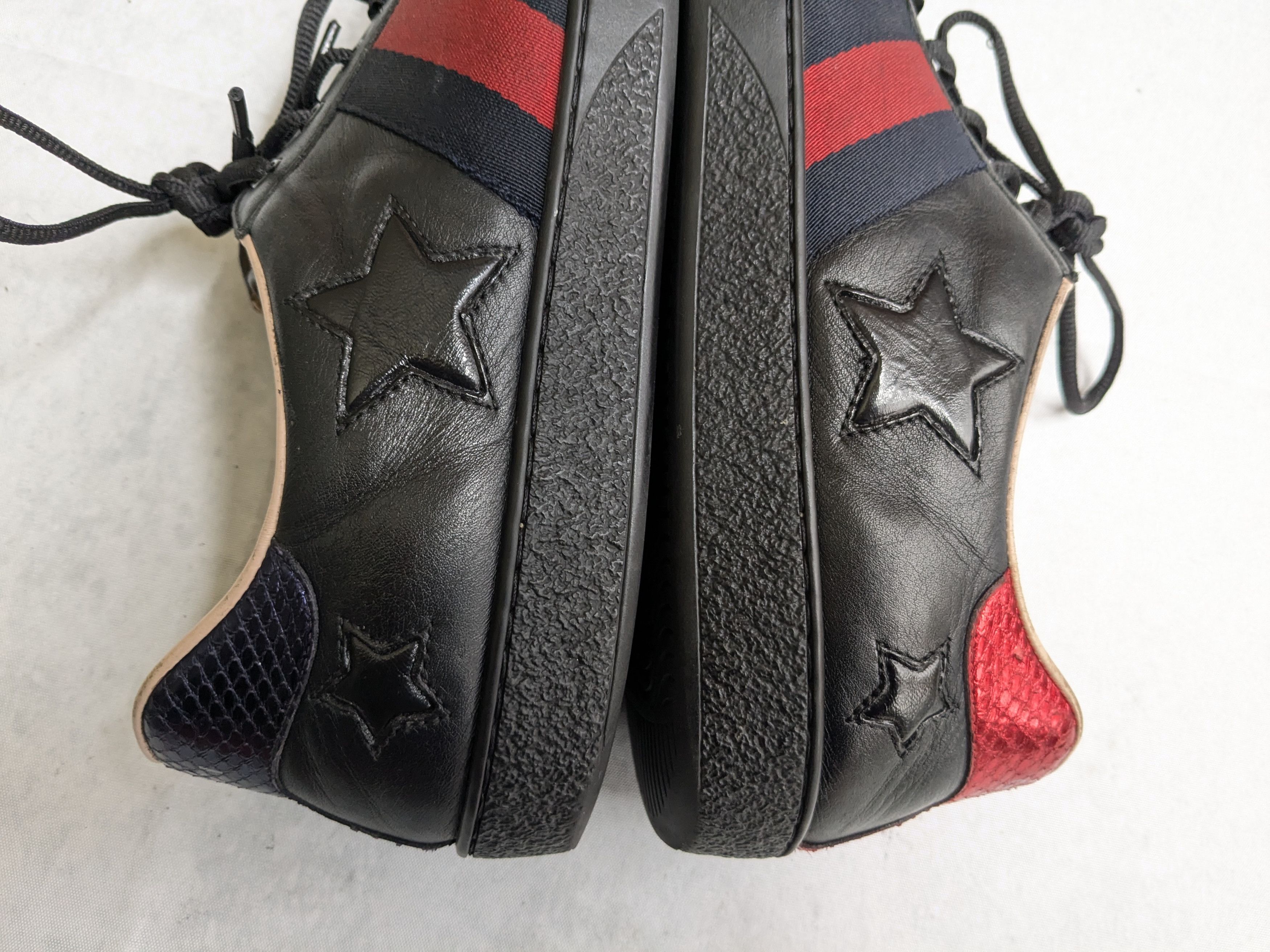 Gucci Gucci Ace Sneakers Black 10.5 Low Tops Leather Stars Size US 10.5 / EU 43-44 - 12 Thumbnail