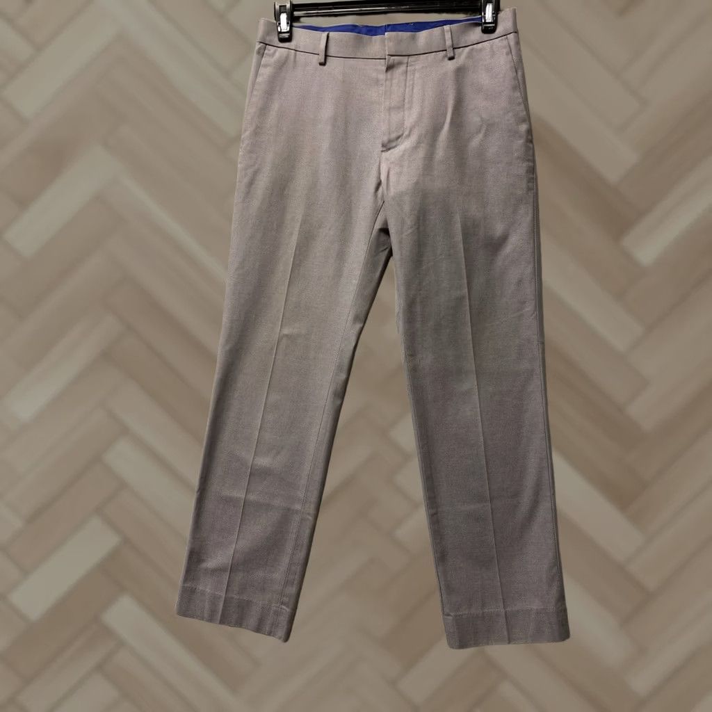 Banana Republic Banana Republic Dress Pants Mens 30x30 Slim Fit Cotton Gray Button Zip Flat Front Straight Leg Workwear Casual 30 in Inseam Mens Size US 30 / EU 46 - 1 Thumbnail