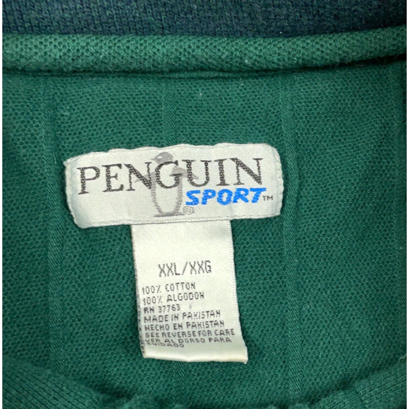 Vintage VTG Penguin Green Ribbed Polo Shirt 2XL Adult Men Polo Cotton 90s Retro Tennis Vintage Ribbed Slim? Size US XXL / EU 58 / 5 - 4 Thumbnail