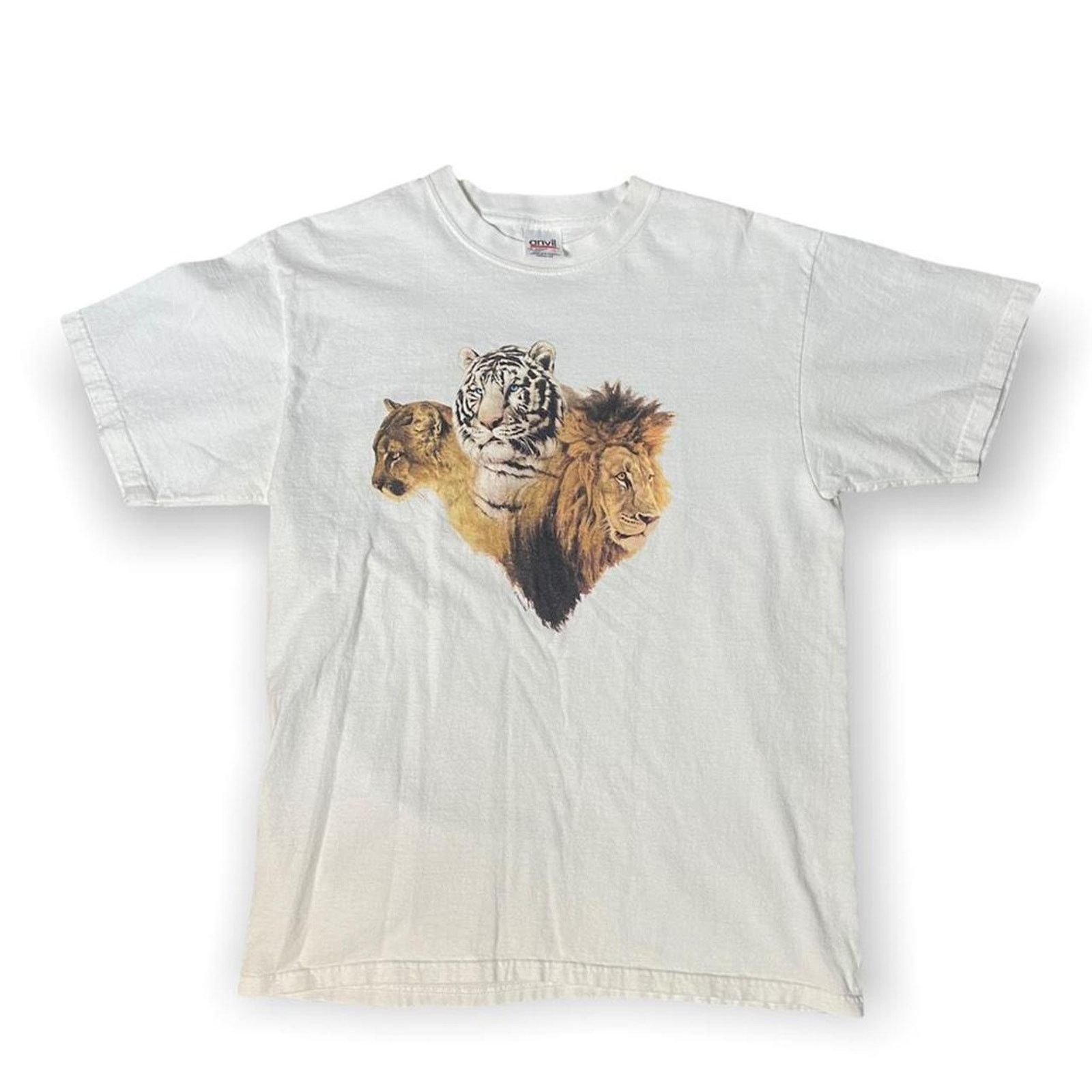 Anvil Vintage 90s human i tees cat tiger Size US L / EU 52-54 / 3 - 1 Thumbnail