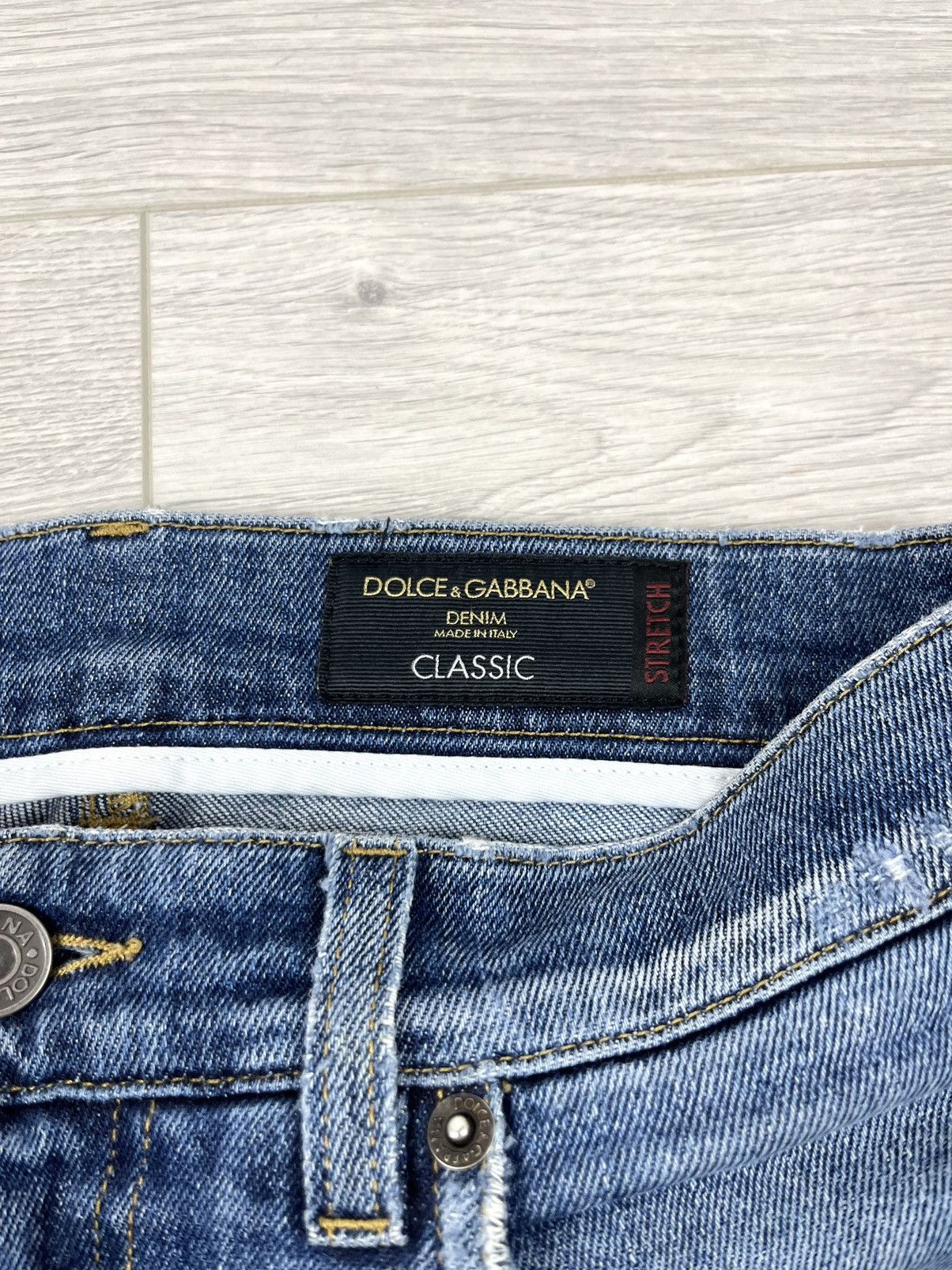 Dolce & Gabbana Dolce & Gabbana Distressed Slim Fit Blue Washed Denim Pants Size US 30 / EU 46 - 11 Thumbnail