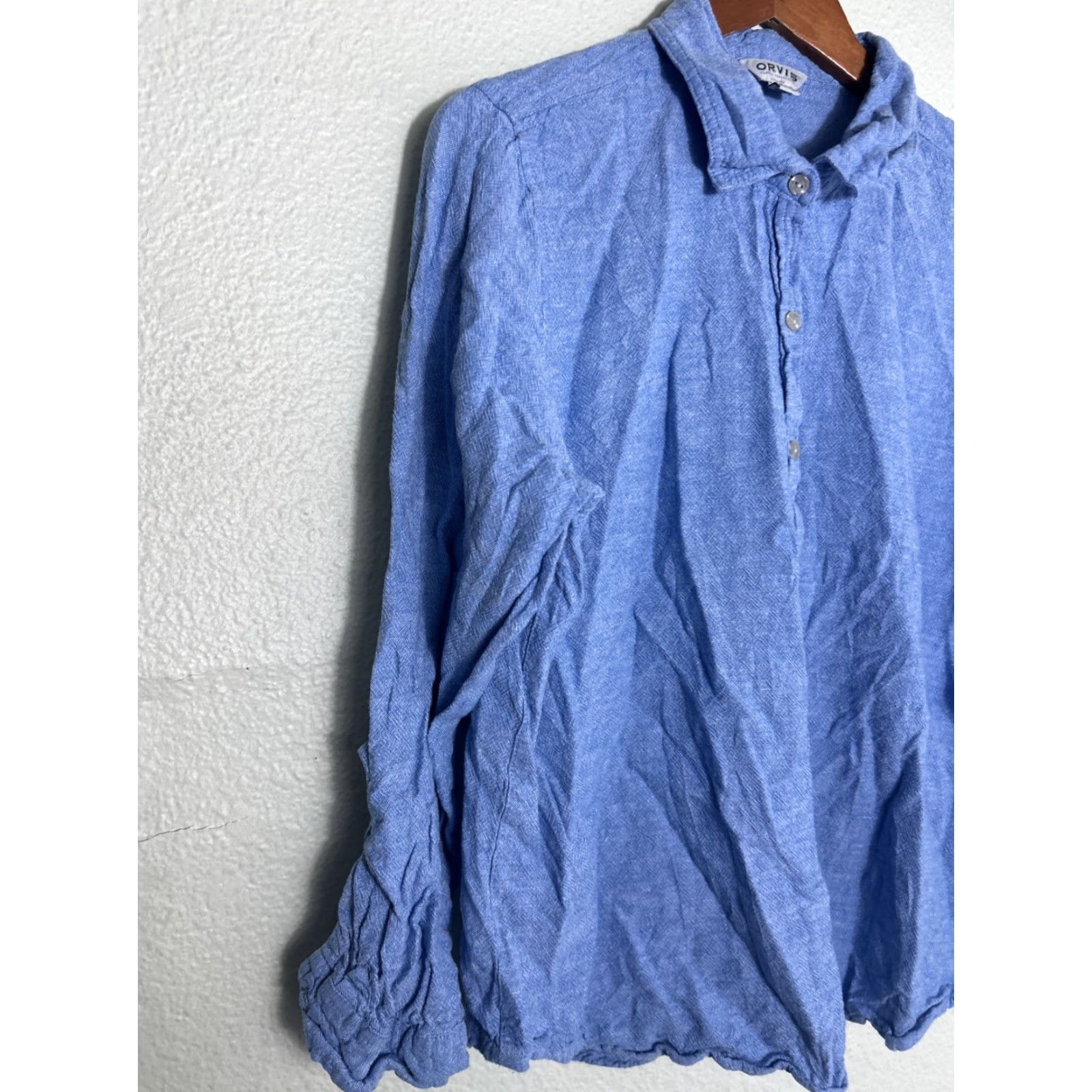 Orvis Orvis Women’s XL Blue Linen Rayon Long Sleeve Button-Up Shirt User: Orvis Women’s XL Blue Linen Rayon Long Sleeve Button-Up Shirt Size XL / US 12-14 / IT 48-50 - 2 Thumbnail