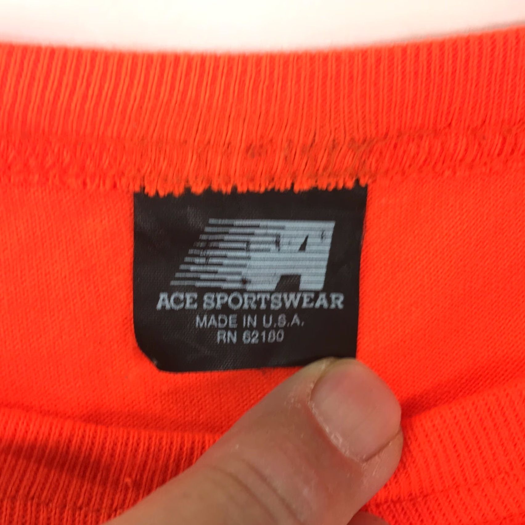 Vintage Ace Sportswear Mens Casual Regular Long Sleeves Orange Pullover T Shirt Size 2X Size US XXL / EU 58 / 5 - 4 Thumbnail