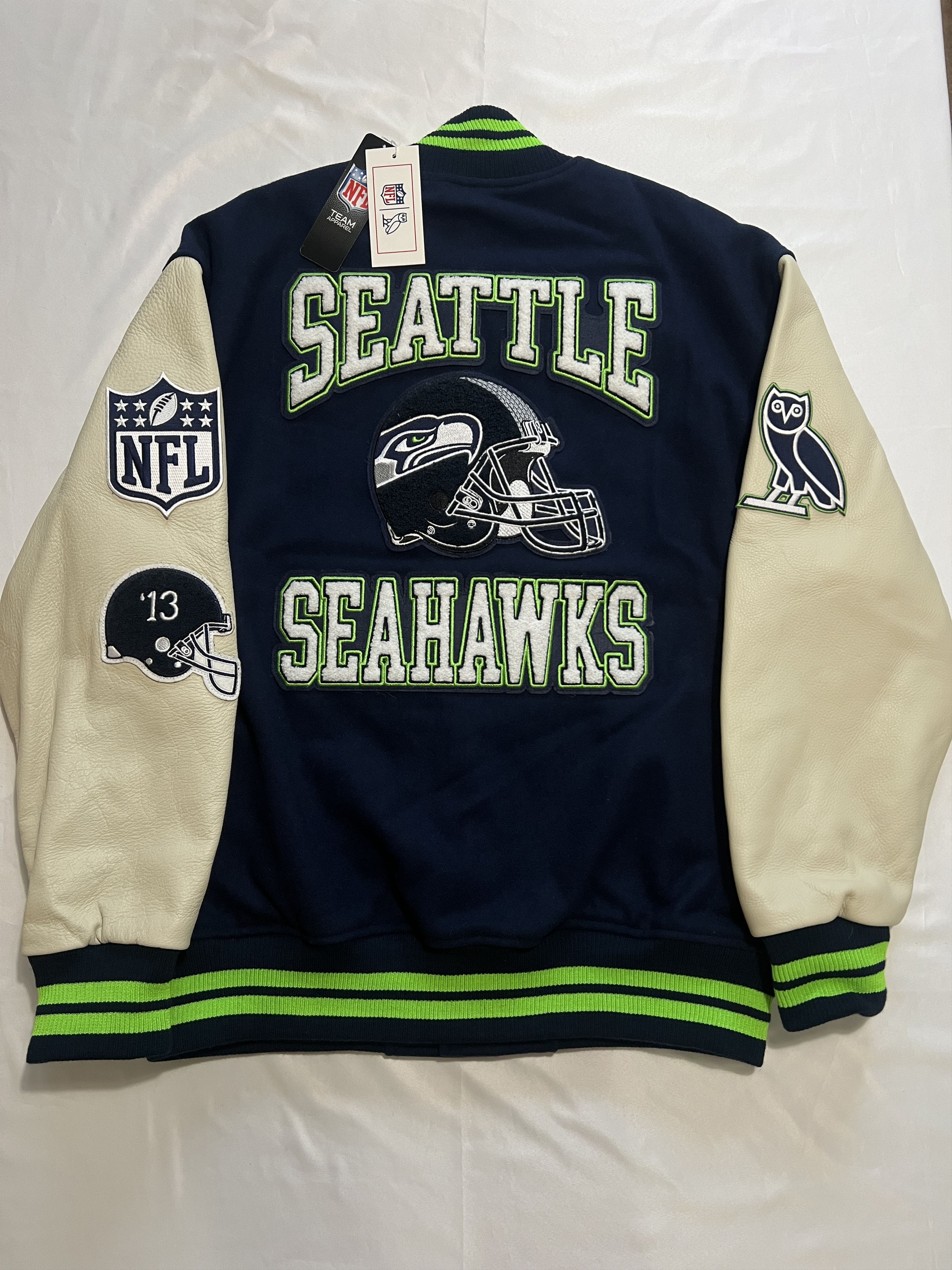 Drake OVO x NFL Seattle Seahawks VARSITY JACKET Size US XL / EU 56 / 4 - 8 Thumbnail