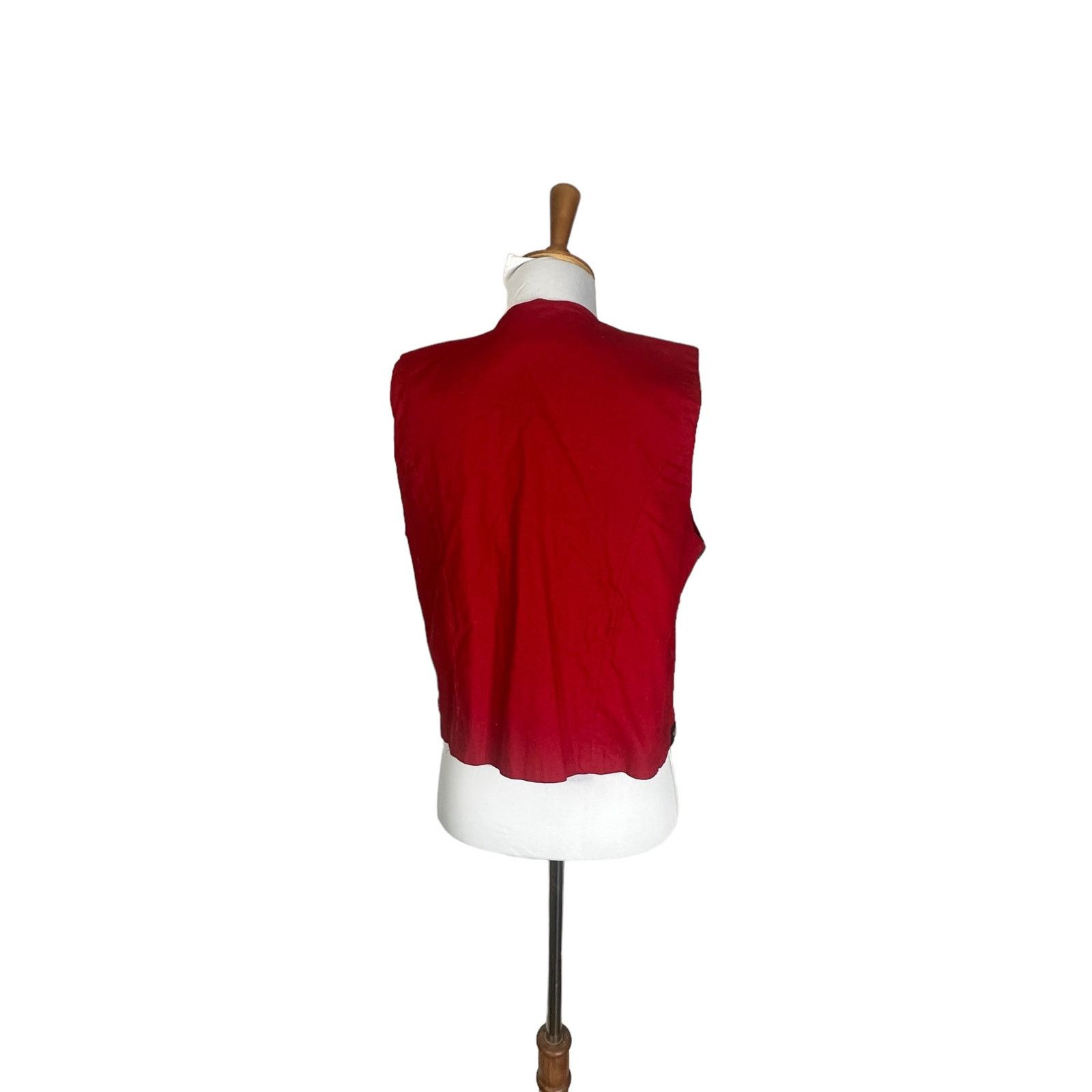 Vintage Vintage 1980s Red Felted Wool Embroidered Vest L Size L / US 10 / IT 46 - 4 Thumbnail