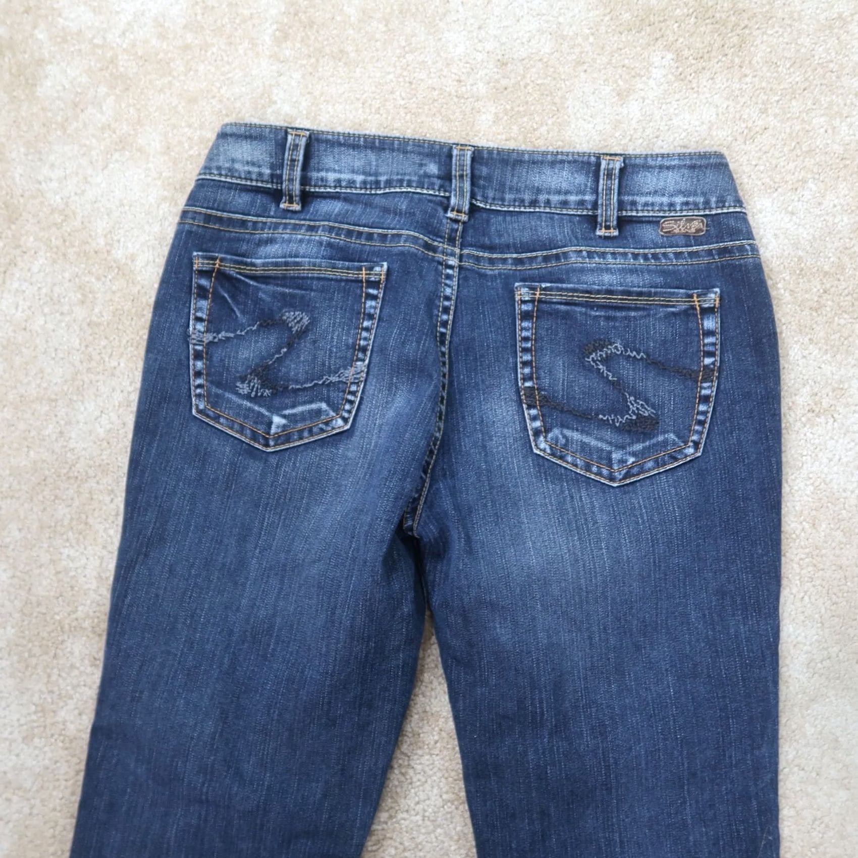 Silver Jeans Co. Silver Jeans Suki Capri Jeans Womens 31 Blue Dark Denim Slim Capris 26 Inseam 5-Pocket Distressed Size 24" / US 00 / IT 34 - 6 Thumbnail