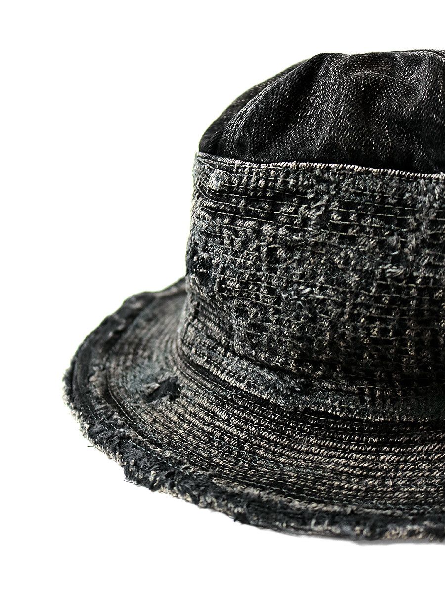 Kapital Kapital 11.5oz old man and sea crash damage black denim hat Size ONE SIZE - 7 Thumbnail