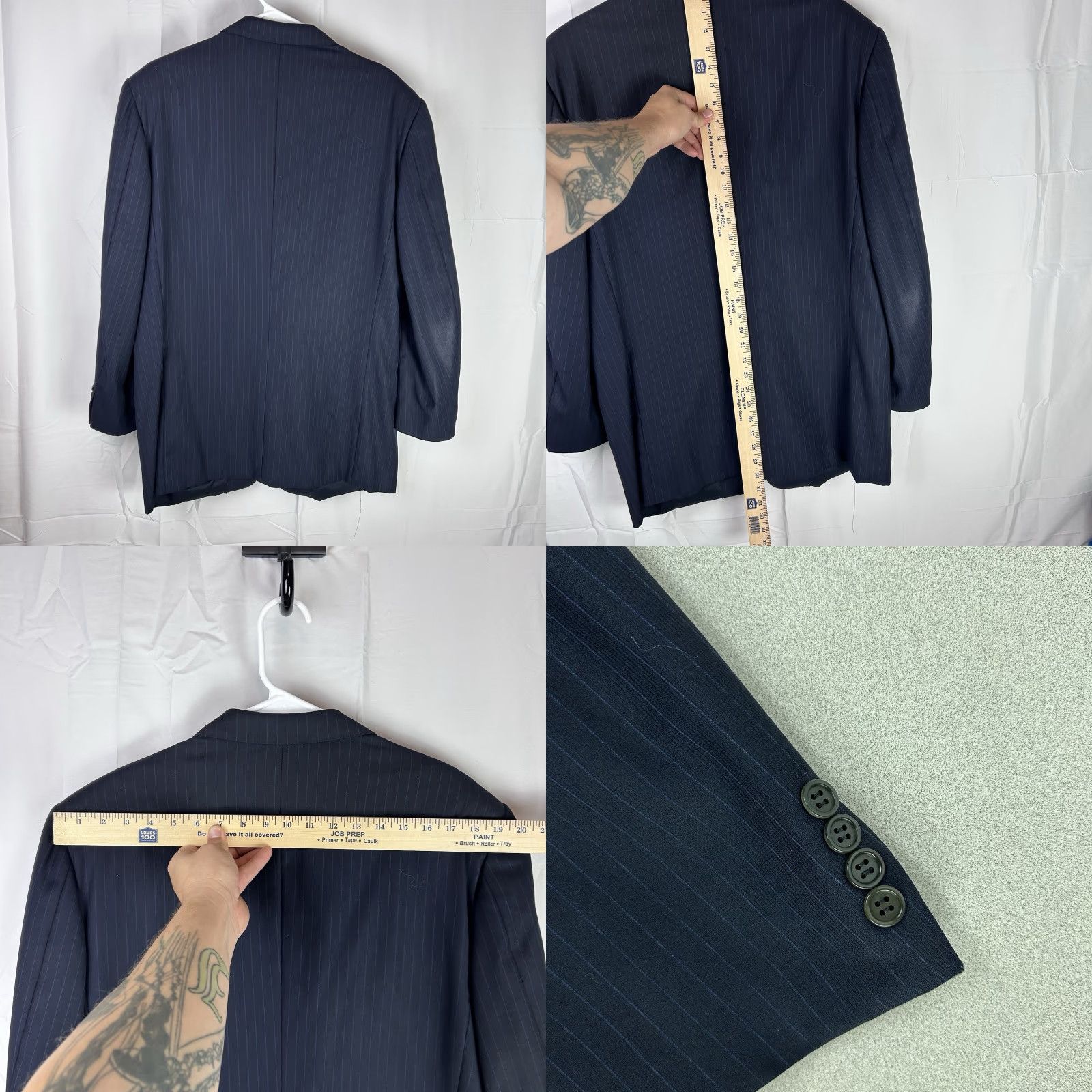 Canali VINTAGE Canali Sport Coat Men 40 Blue Blazer Pin Stripe Casual Suit Jacket Size 40R - 8 Thumbnail