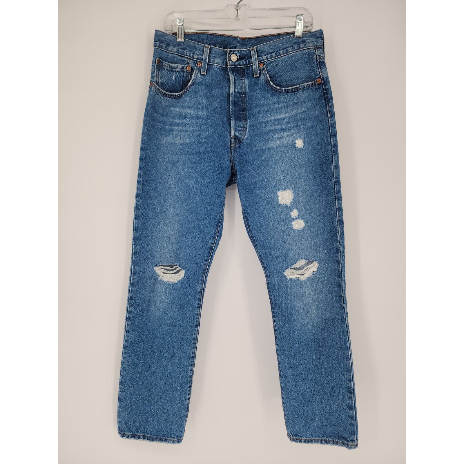 Levi's Levi's Distressed Button Fly Blue Jeans Men’s Size 30x30 Size US 30 / EU 46 - 2 Thumbnail