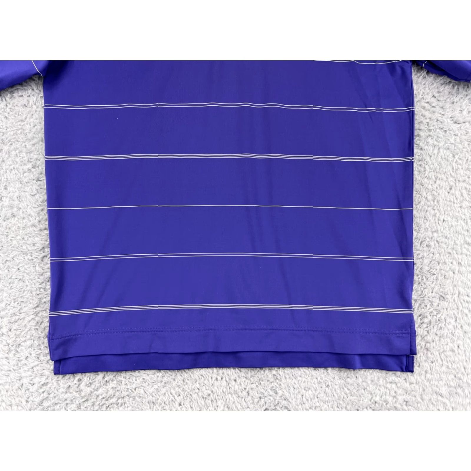 Footjoy FootJoy Polo Shirt Mens M Purple Striped 100% Polyester Regular Short Sleeve Golf Logo Size US M / EU 48-50 / 2 - 6 Thumbnail