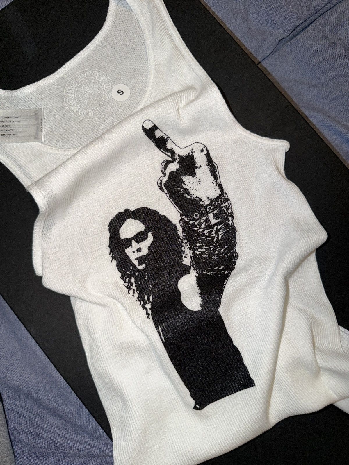 Chrome Hearts Chrome Hearts Richard Stark Middle Finger Tank Top White Size S / US 4 / IT 40 - 4 Thumbnail