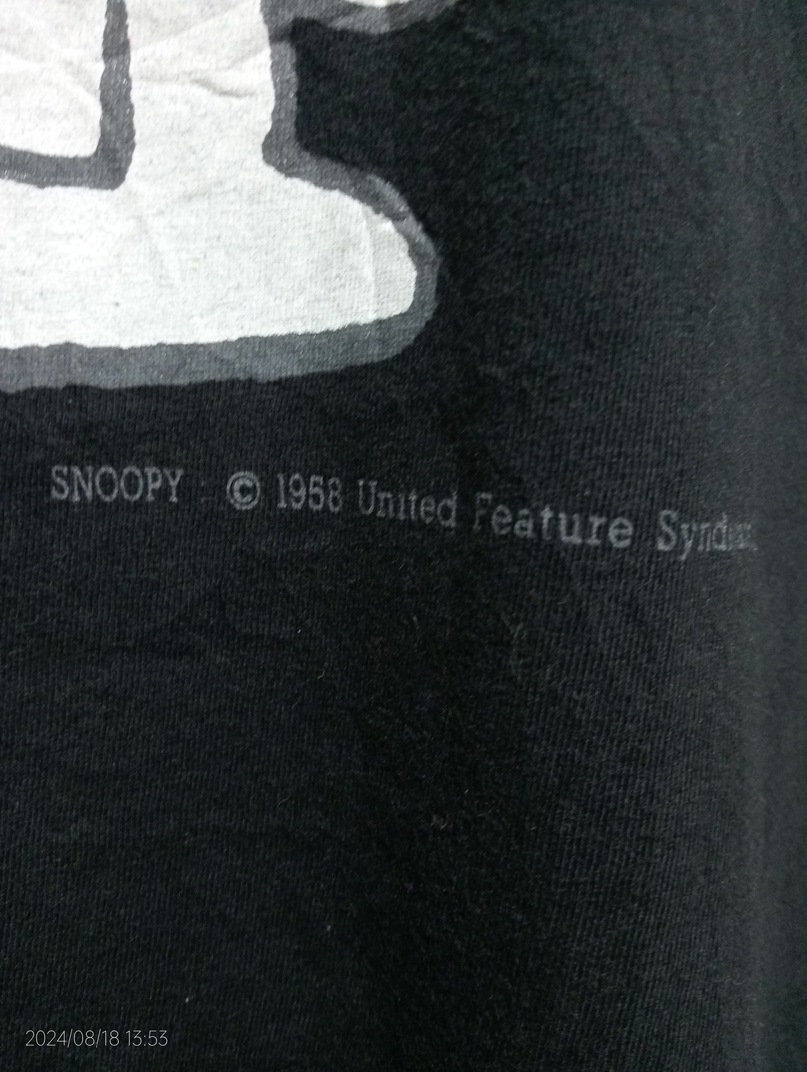 Cartoon Network VTG '80s Single Stitch Peanuts Snoopy V Neck Long Sleeve Tee Size US L / EU 52-54 / 3 - 8 Thumbnail