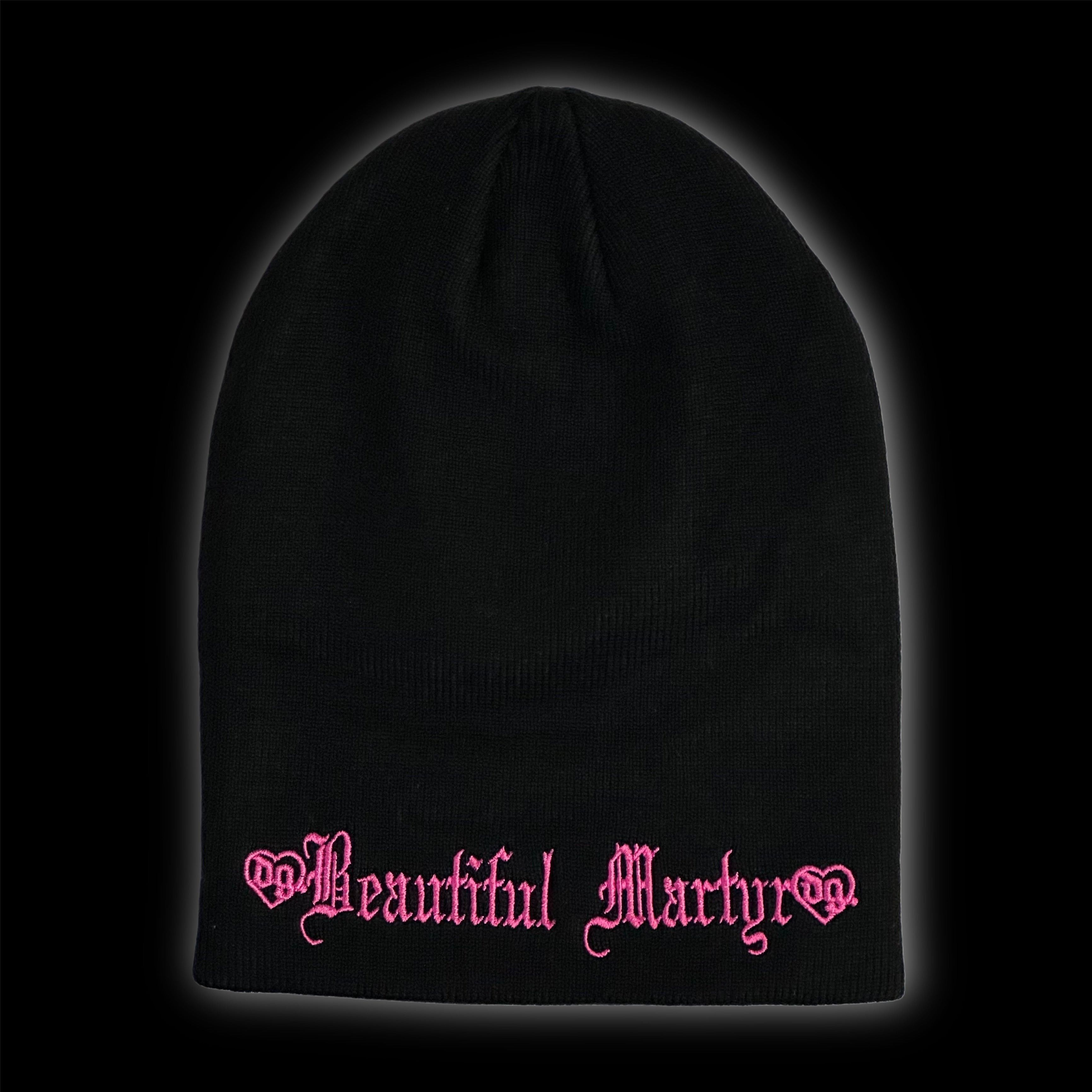 Drain Gang 2025 bladee beautiful martyr tour embroidered beanie pink Size ONE SIZE - 3 Thumbnail