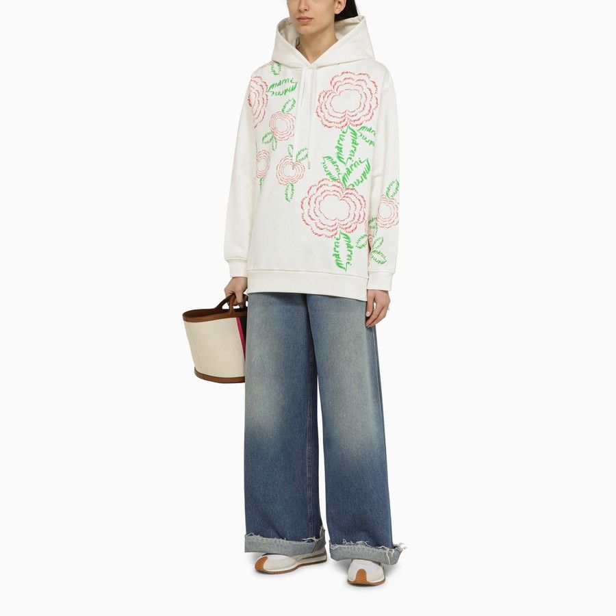 Marni o1d2blof0824 Hoodies Sweatshirts in White Size XS / US 0-2 / IT 36-38 - 2 Thumbnail
