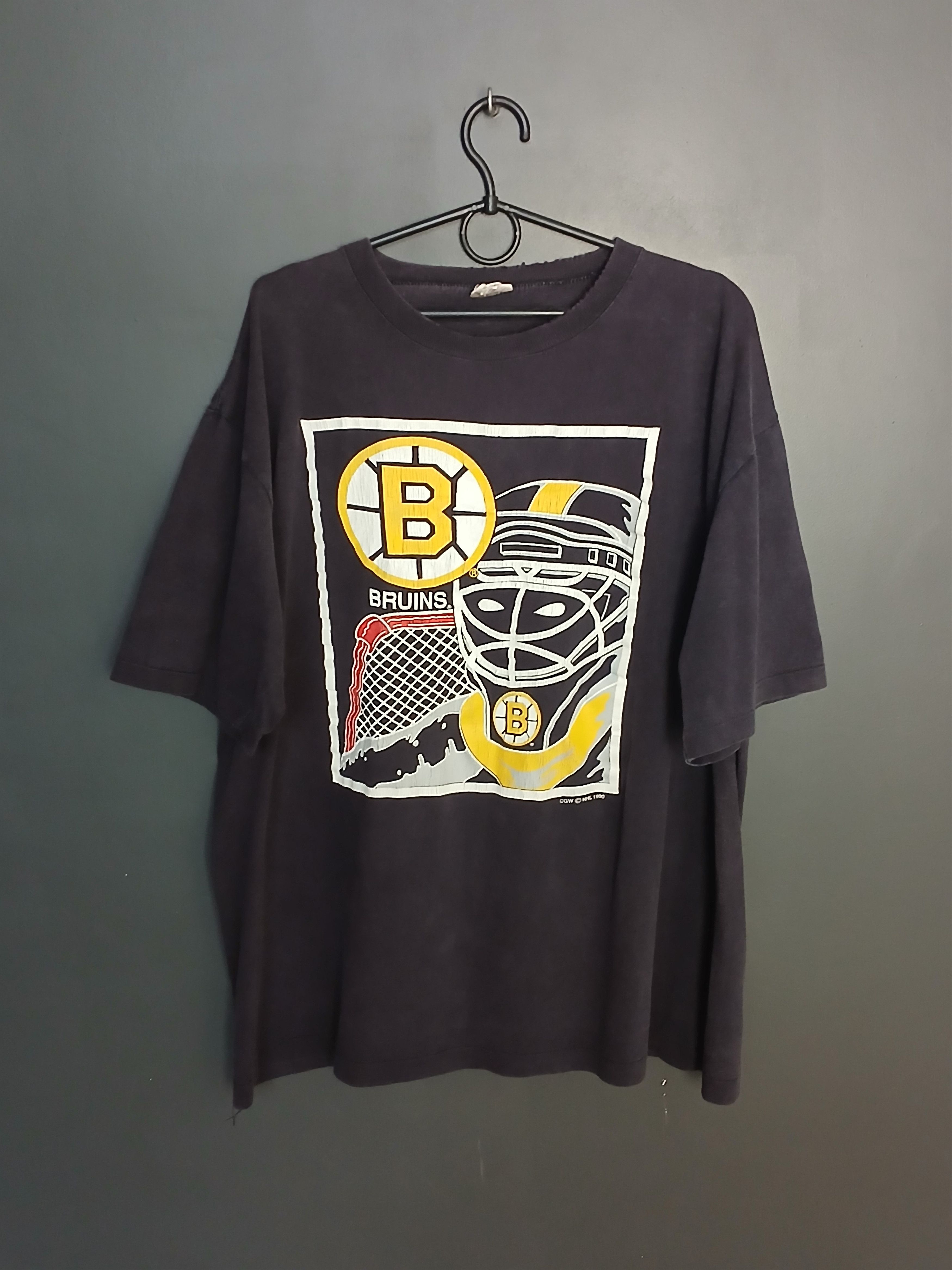 NHL × Vintage Vintage 1990 NHL Boston Bruins Hockey T-Shirt Size US XL / EU 56 / 4 - 1 Thumbnail