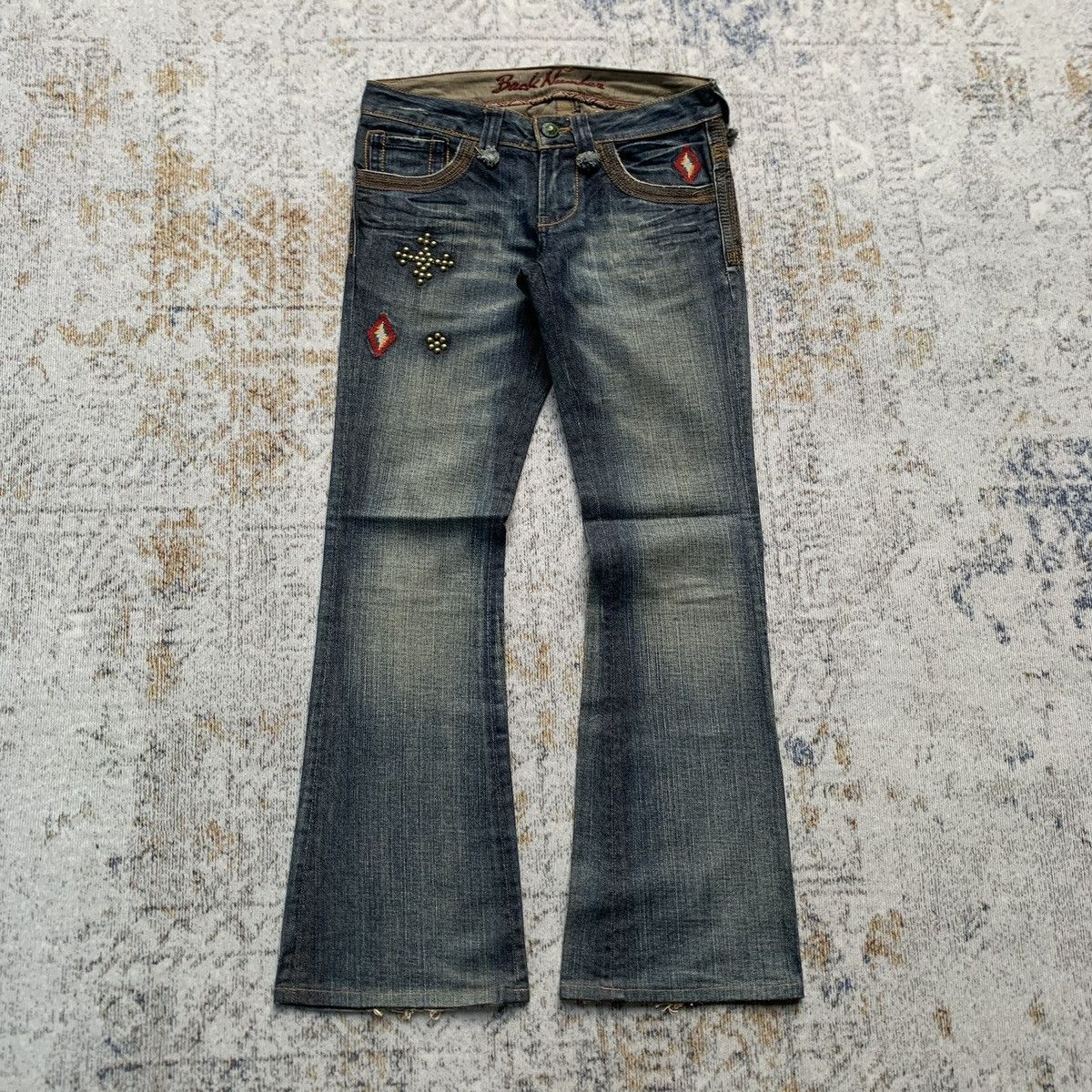 Japanese Brand Rare Japanese Brand Back Number Studded Flared Pants Size 28" / US 6 / IT 42 - 1 Thumbnail