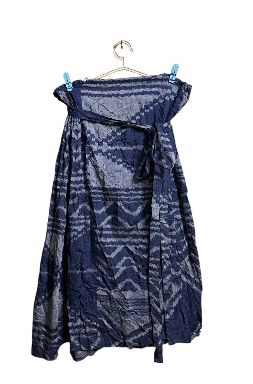 Comme des Garcons Comme Des Garcons Printed Pleated Skirt Rayon Blue Size 22" - 1 Thumbnail