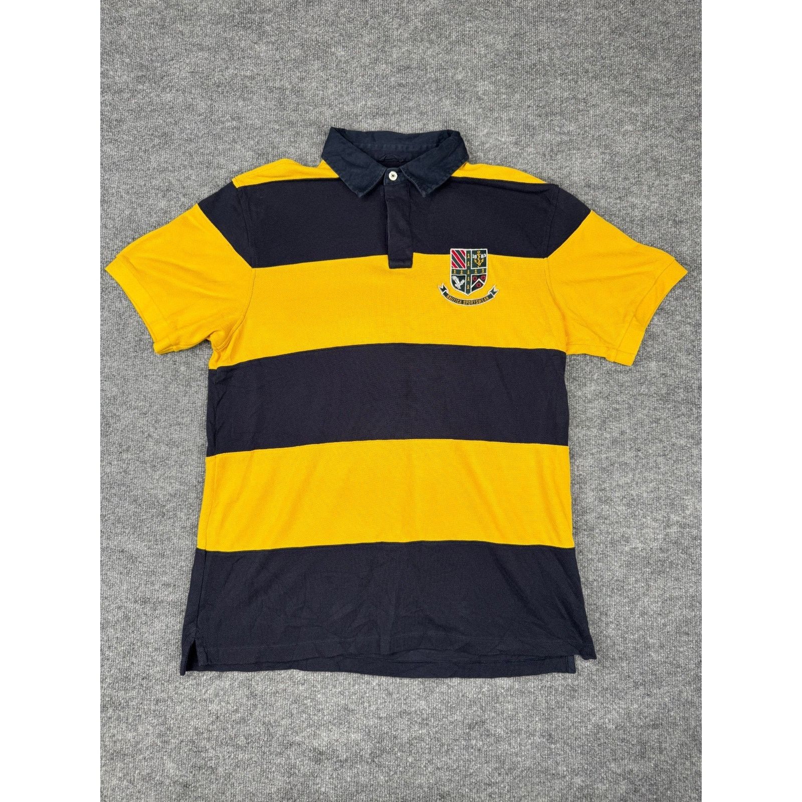 Nautica Vtg Nautica Sportswear Rugby Polo Shirt XL Striped Crest Size US XL / EU 56 / 4 - 1 Thumbnail