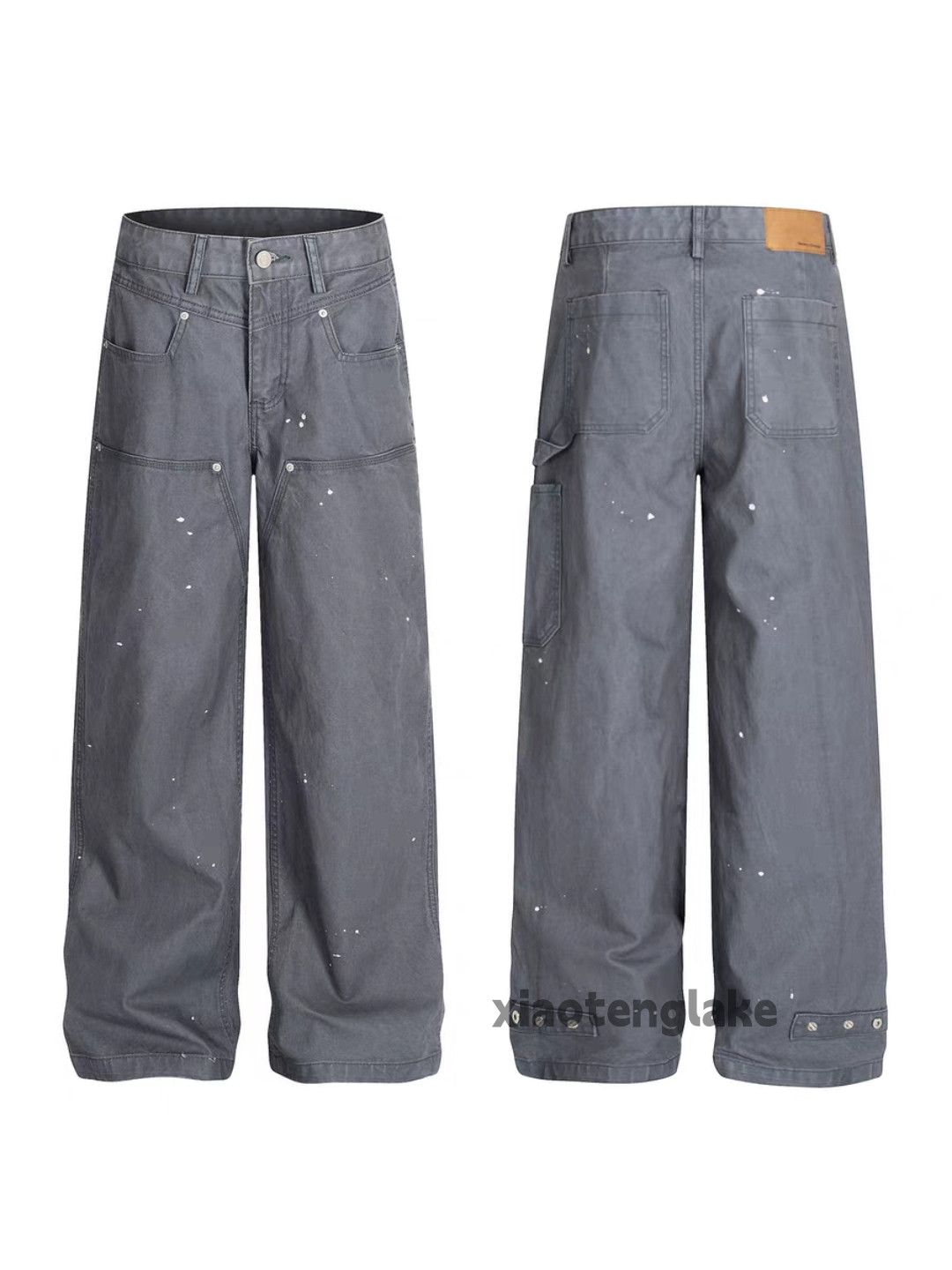 Vintage xtl washed faded loose baggy hiphop cargo paint pants Size US 30 / EU 46 - 1 Thumbnail