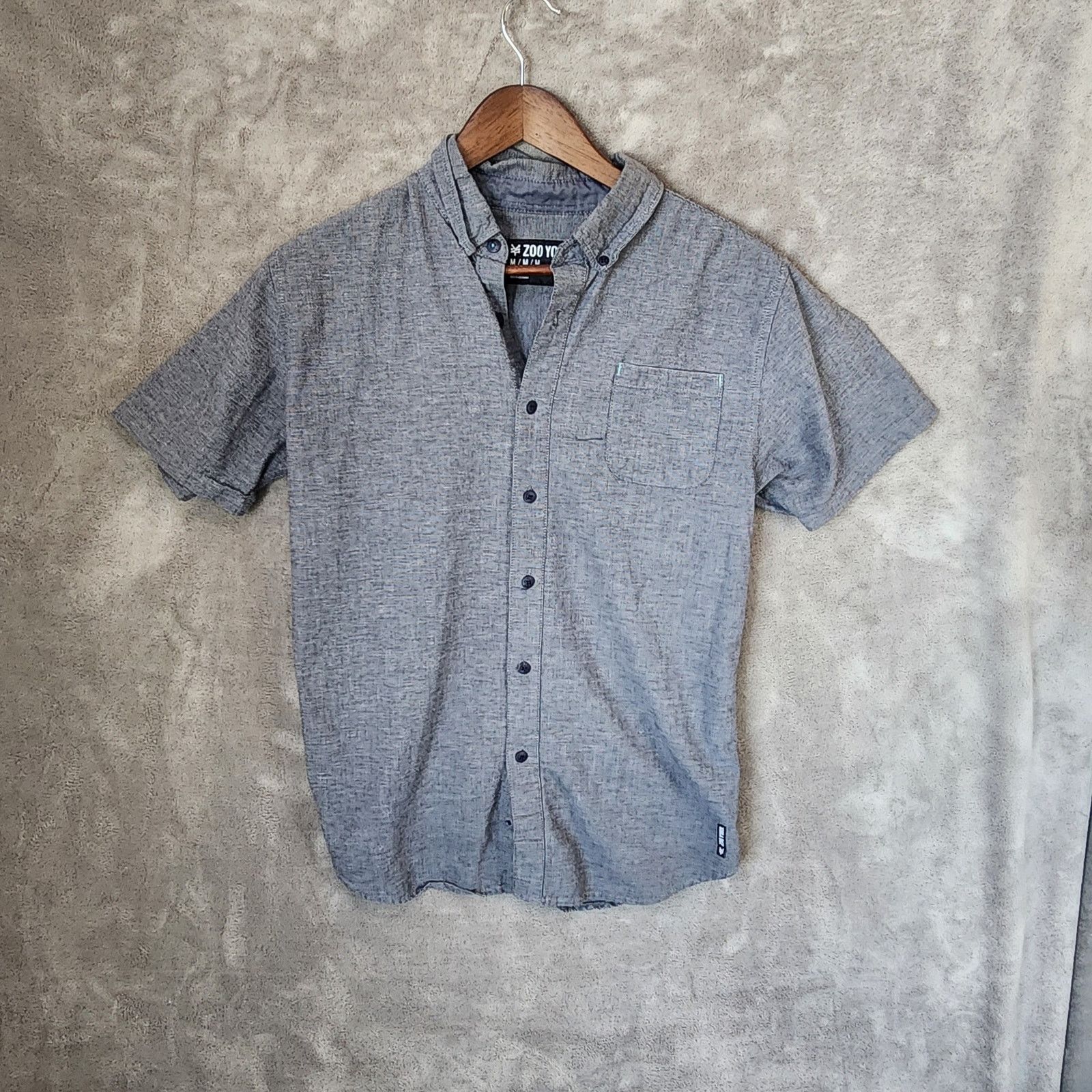 Zoo York Zoo York Men’s Medium Gray White Dotted Button-Up Shirt Size US M / EU 48-50 / 2 - 1 Thumbnail