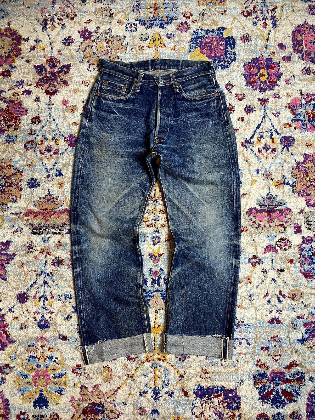 Denime × Vintage 90s Denime Orizzonti WWII 501 Style Hidden Rivette Jeans Size US 28 / EU 44 - 1 Thumbnail