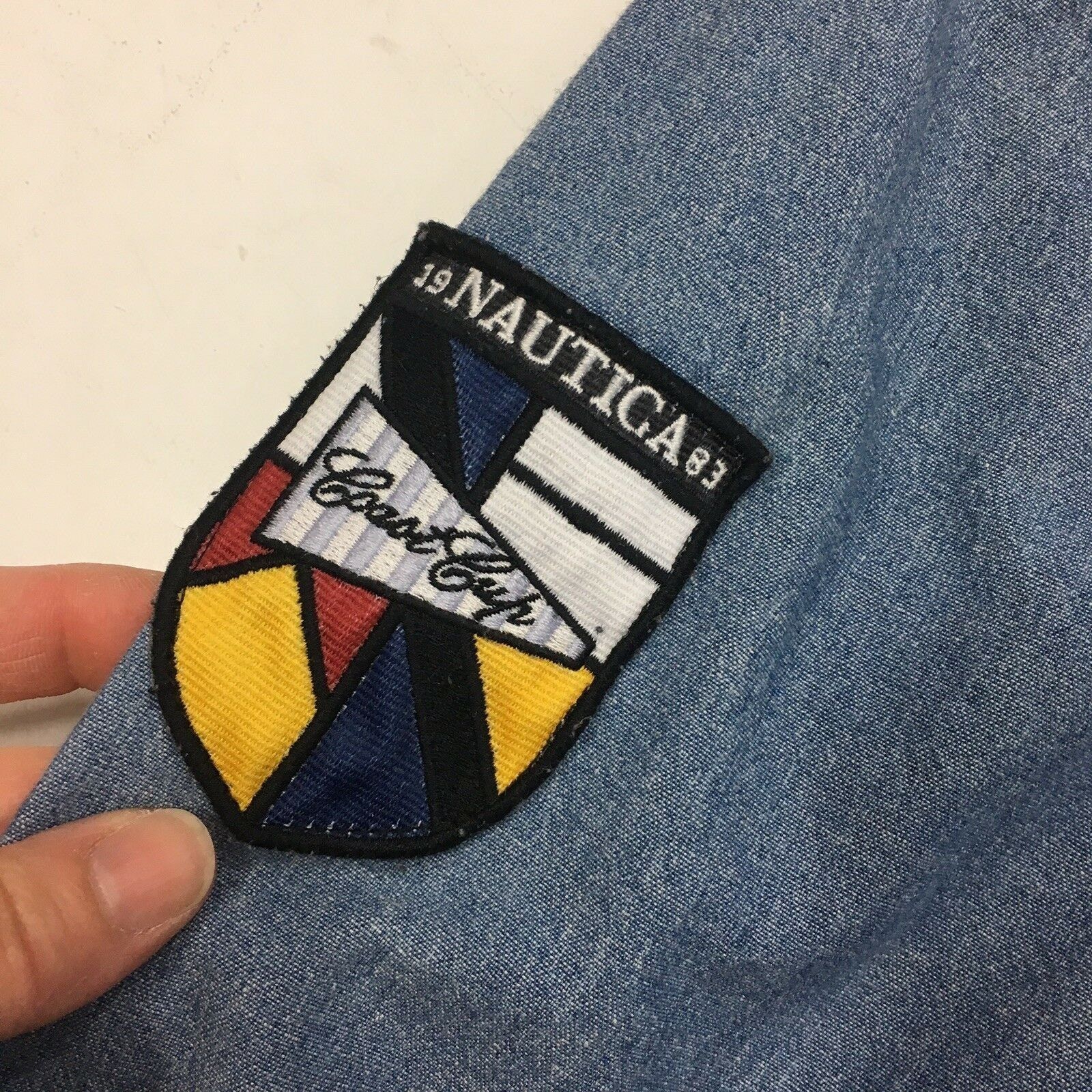 Nautica Vtg Nautica COAST Cup 1983 CHAMBRAY Blue Sailing Yacht Shirt Size US L / EU 52-54 / 3 - 4 Thumbnail