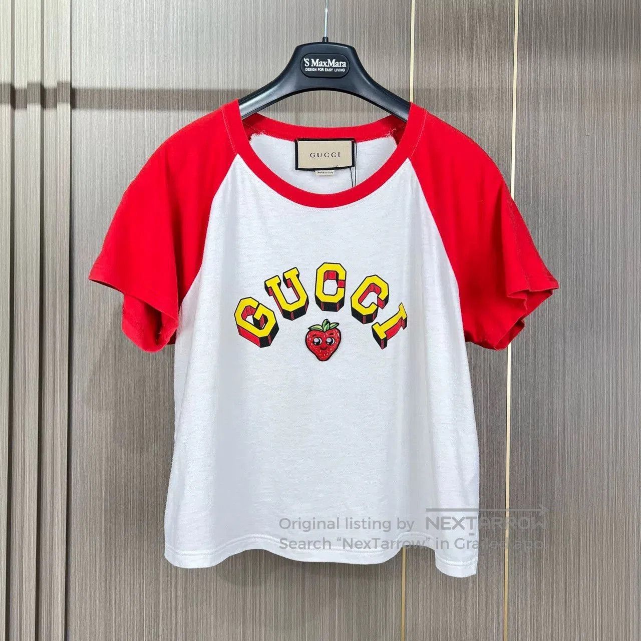 Gucci Gucci Embroidered Strawberry Letter Print Tee. Size XL / US 12-14 / IT 48-50 - 1 Thumbnail