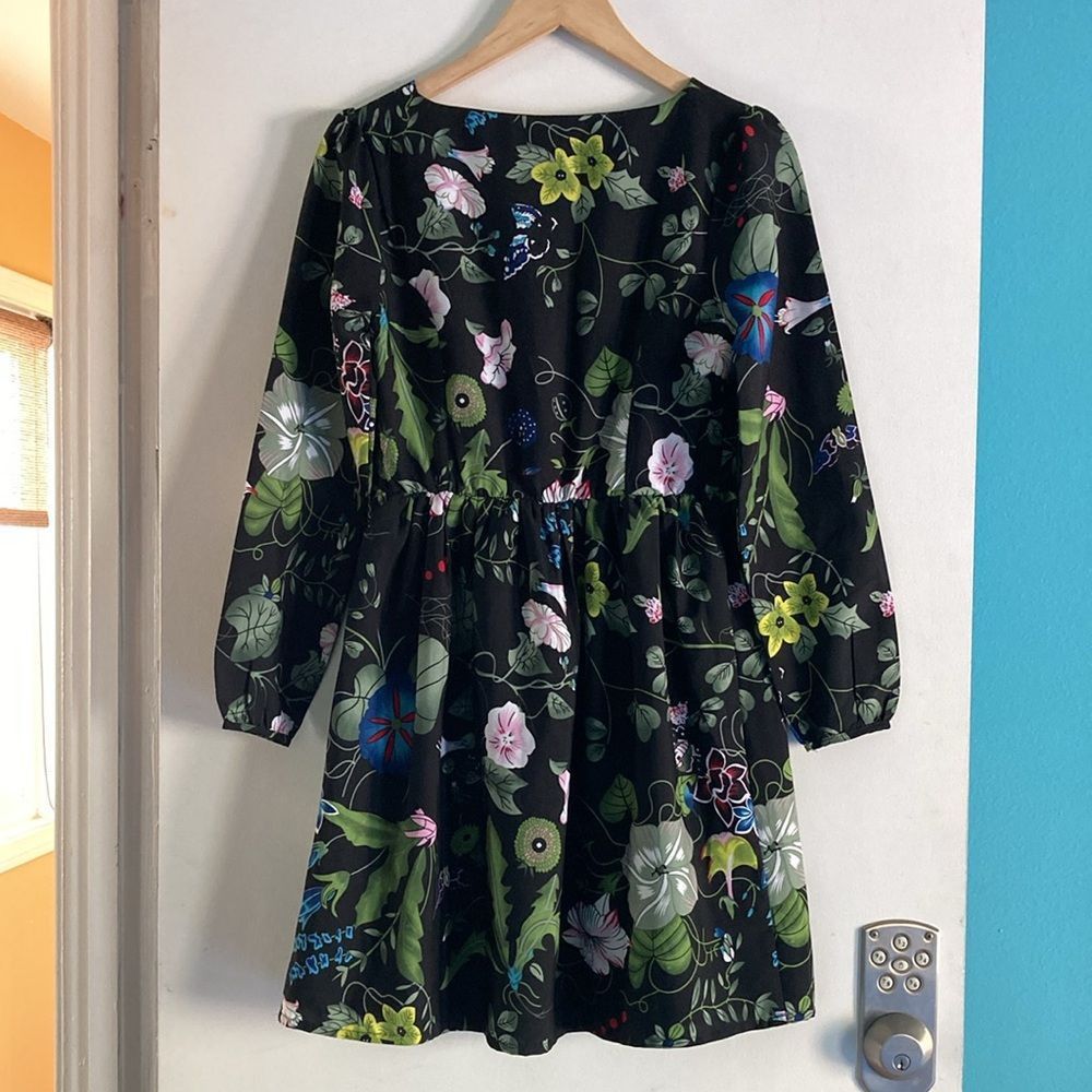 Yuri Yumi Kim Leaf Print Dress Size 2 US Side Zip Fit & Flare Min Size XS / US 0-2 / IT 36-38 - 9 Thumbnail