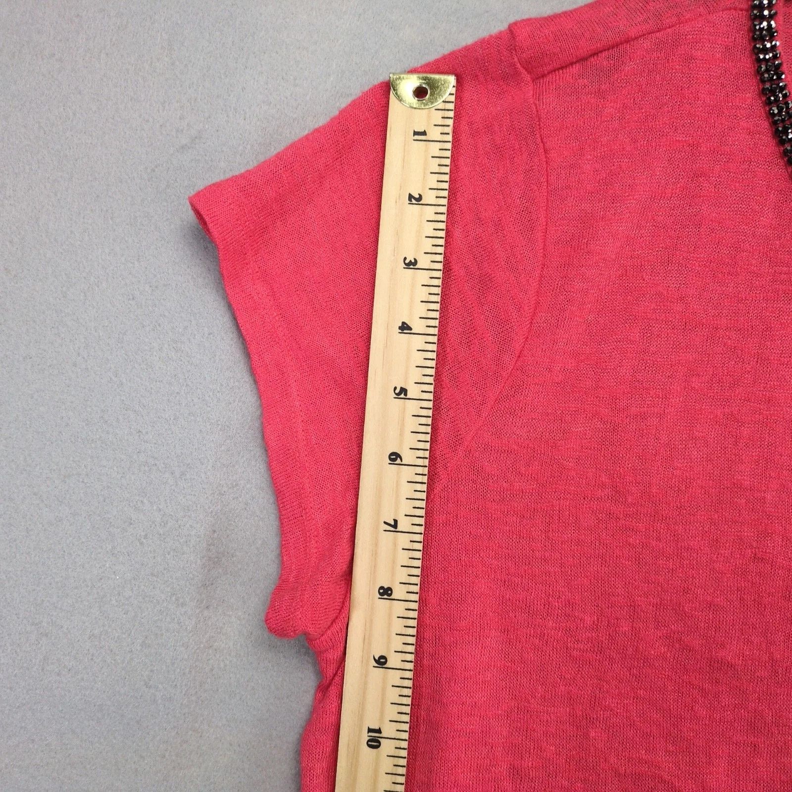 Juicy Couture Juicy Couture Coral Pink Black Rhinestone Keyhole Neck Top Size XL / US 12-14 / IT 48-50 - 6 Thumbnail