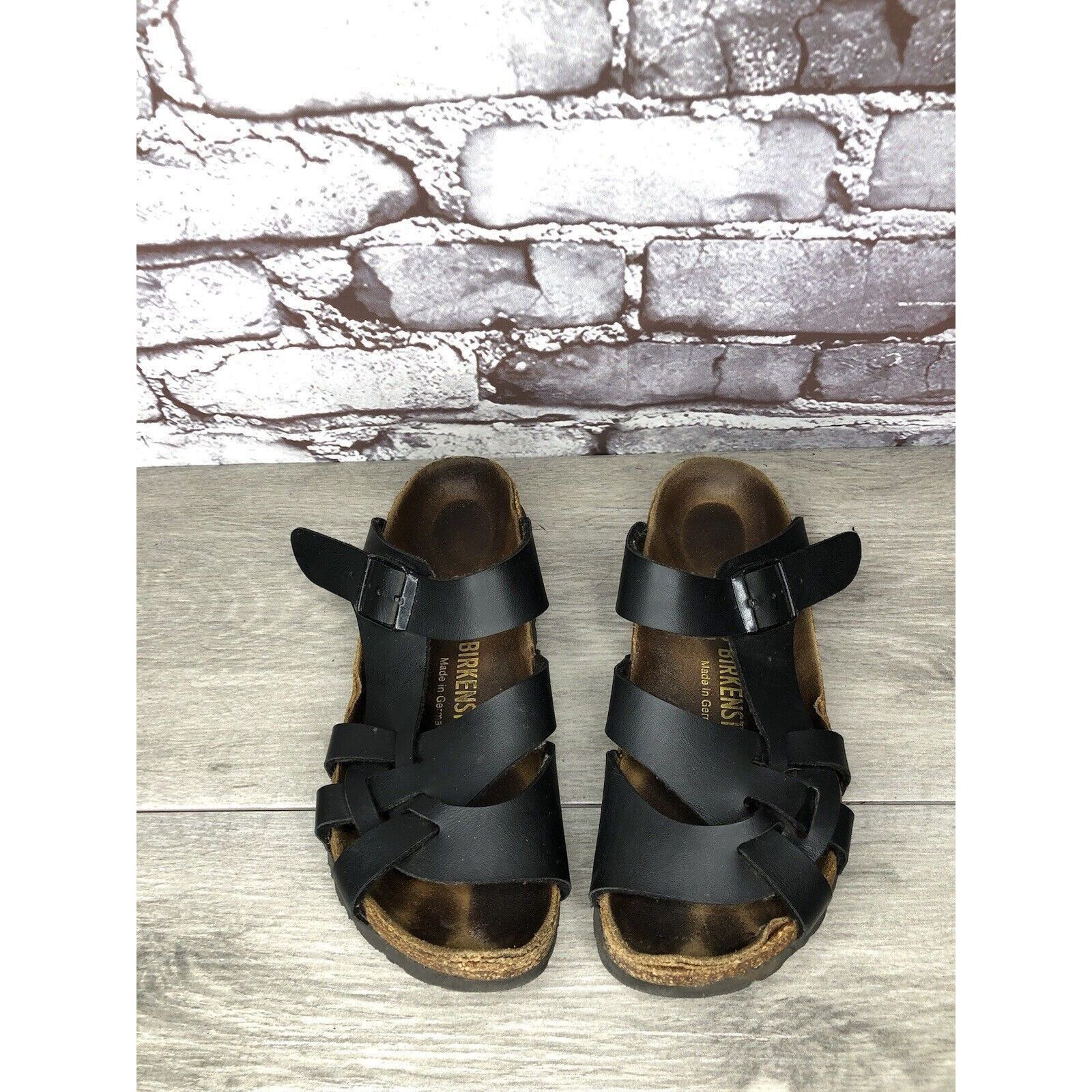 Birkenstock Birkenstock Pisa Black Leather Strappy Slides Cork Sandals W Size US 5.5 / IT 35.5 - 3 Thumbnail